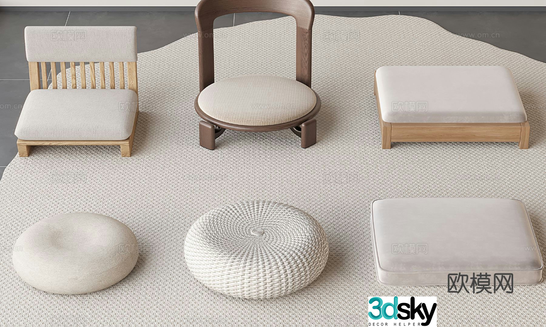 cushion cushion futon sofa cushion 3d model