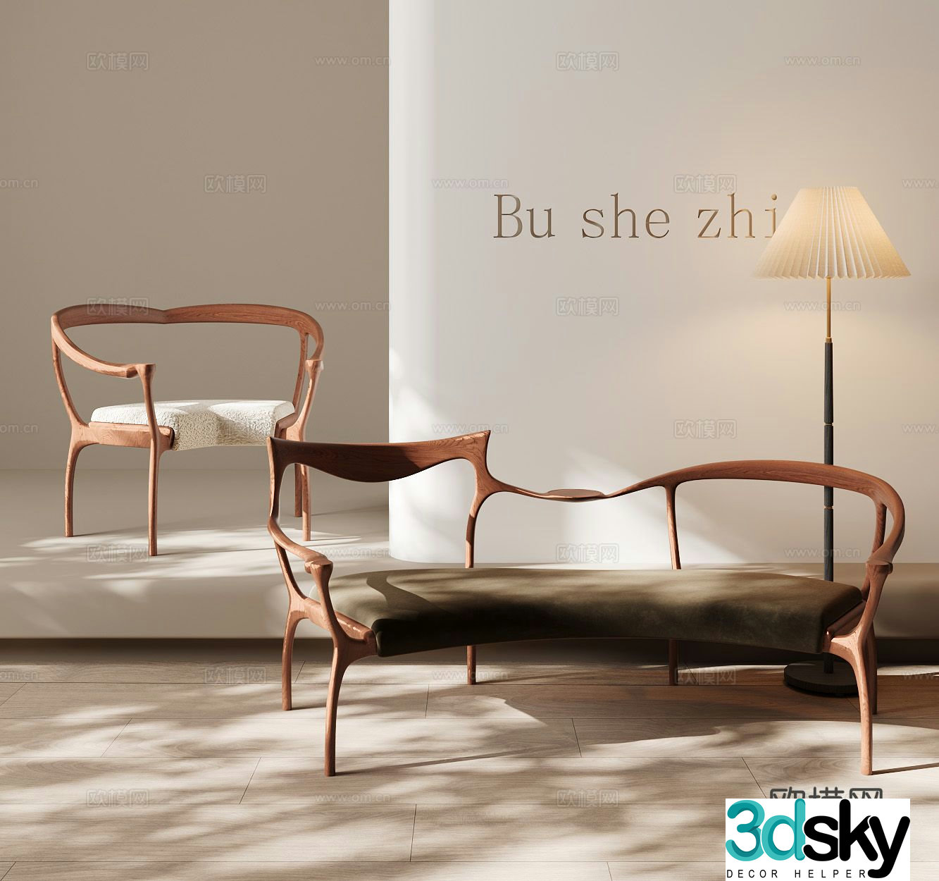 Medieval style sofa chair leisure chair 3d model