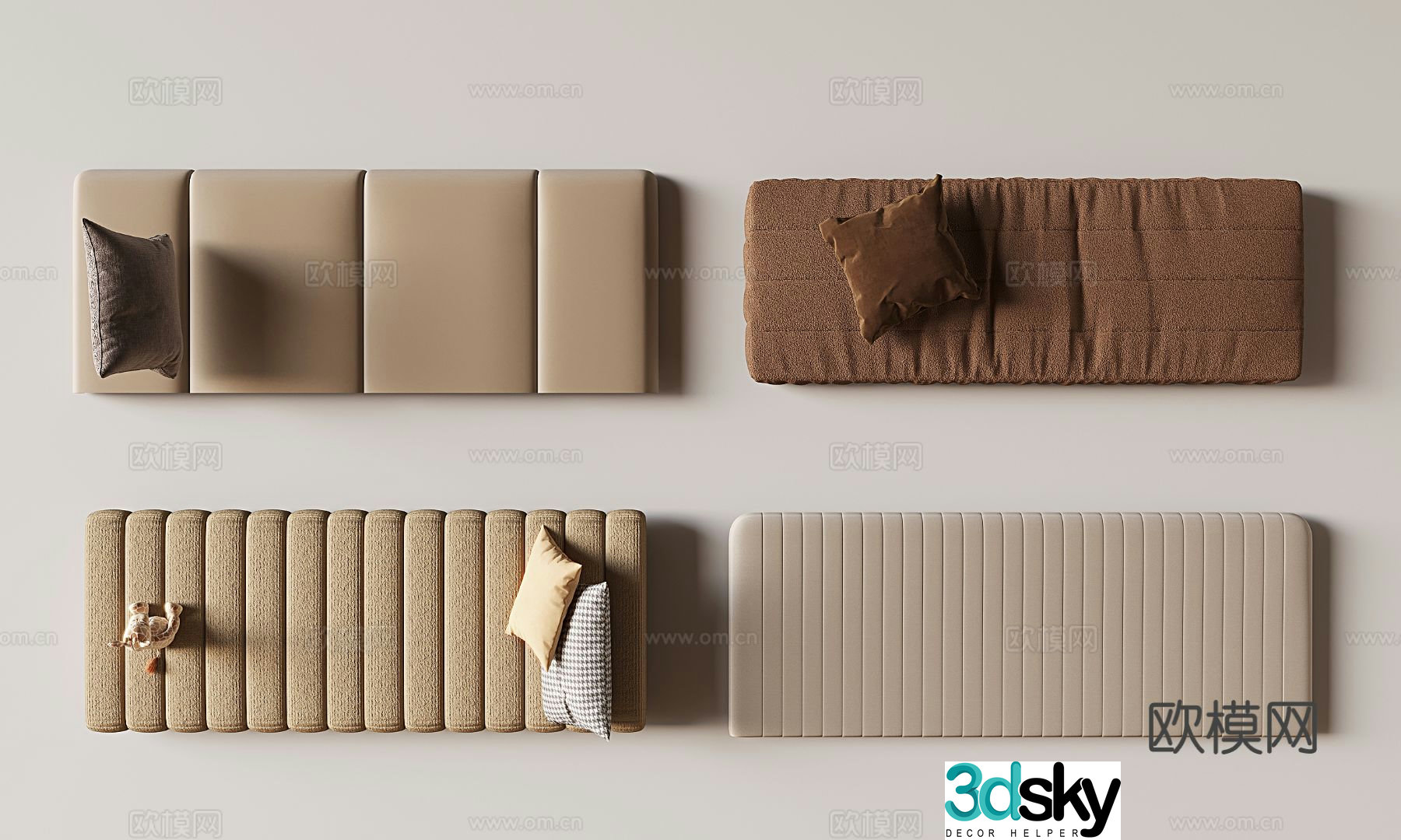 Cushion seat cushion bay window cushion 3d model