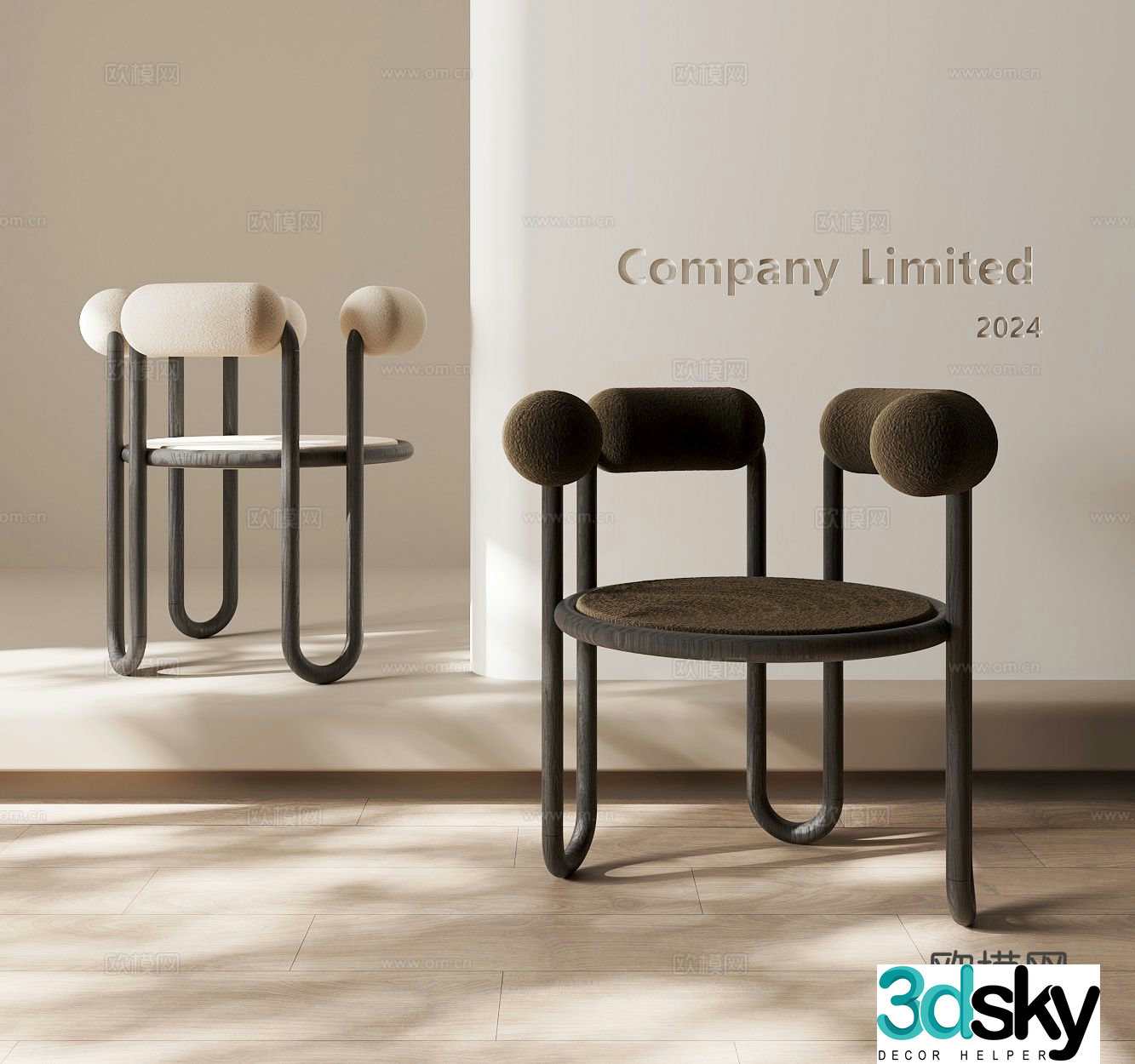 Wabi-sabi chair dining chair 3d model