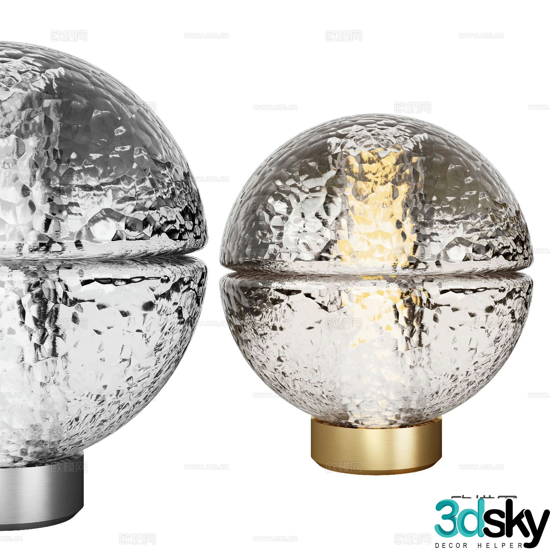 Spherical desk lamp glass desk lamp 3d model