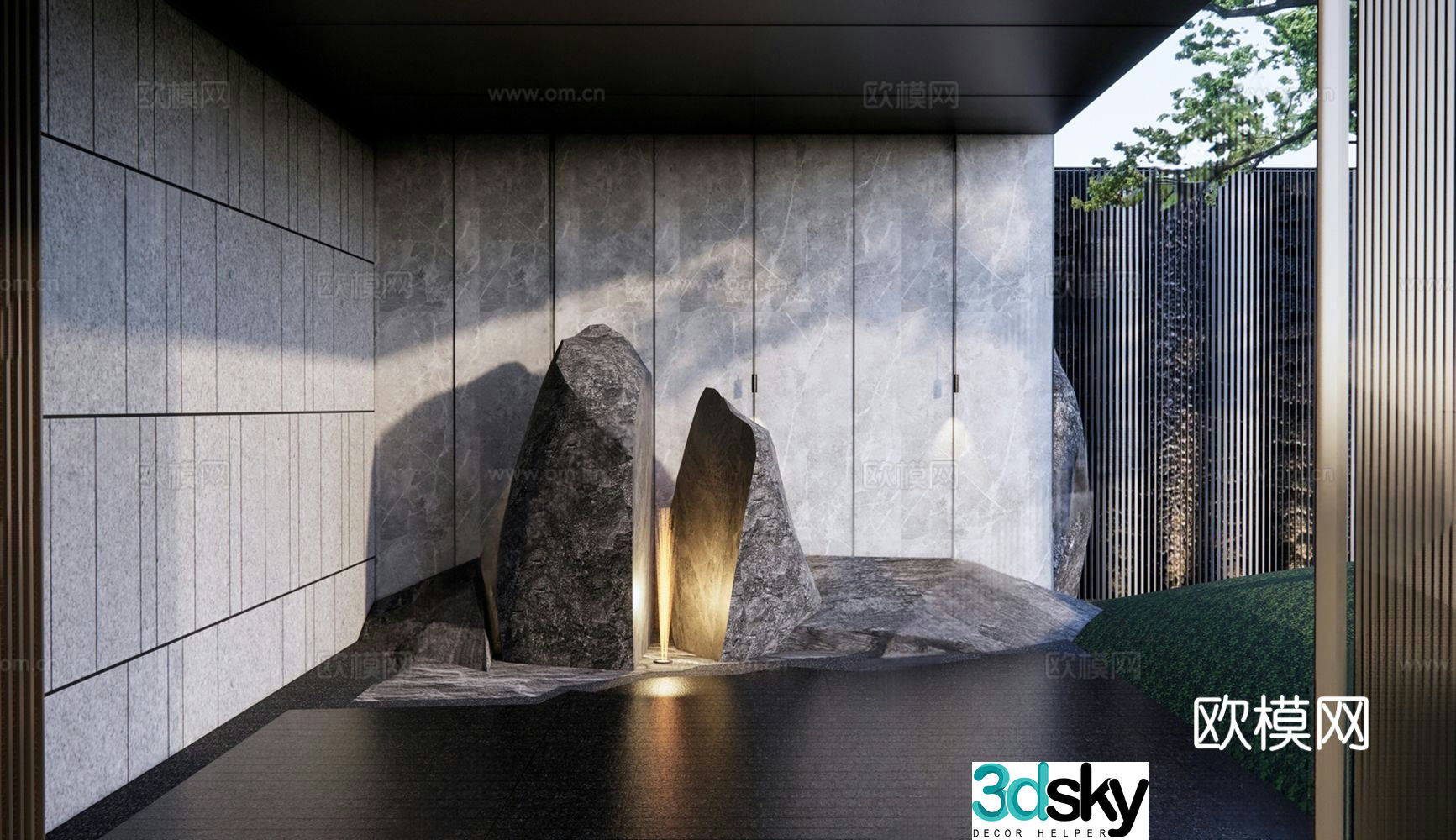 New Chinese style stone split stone landscape stone 3d model