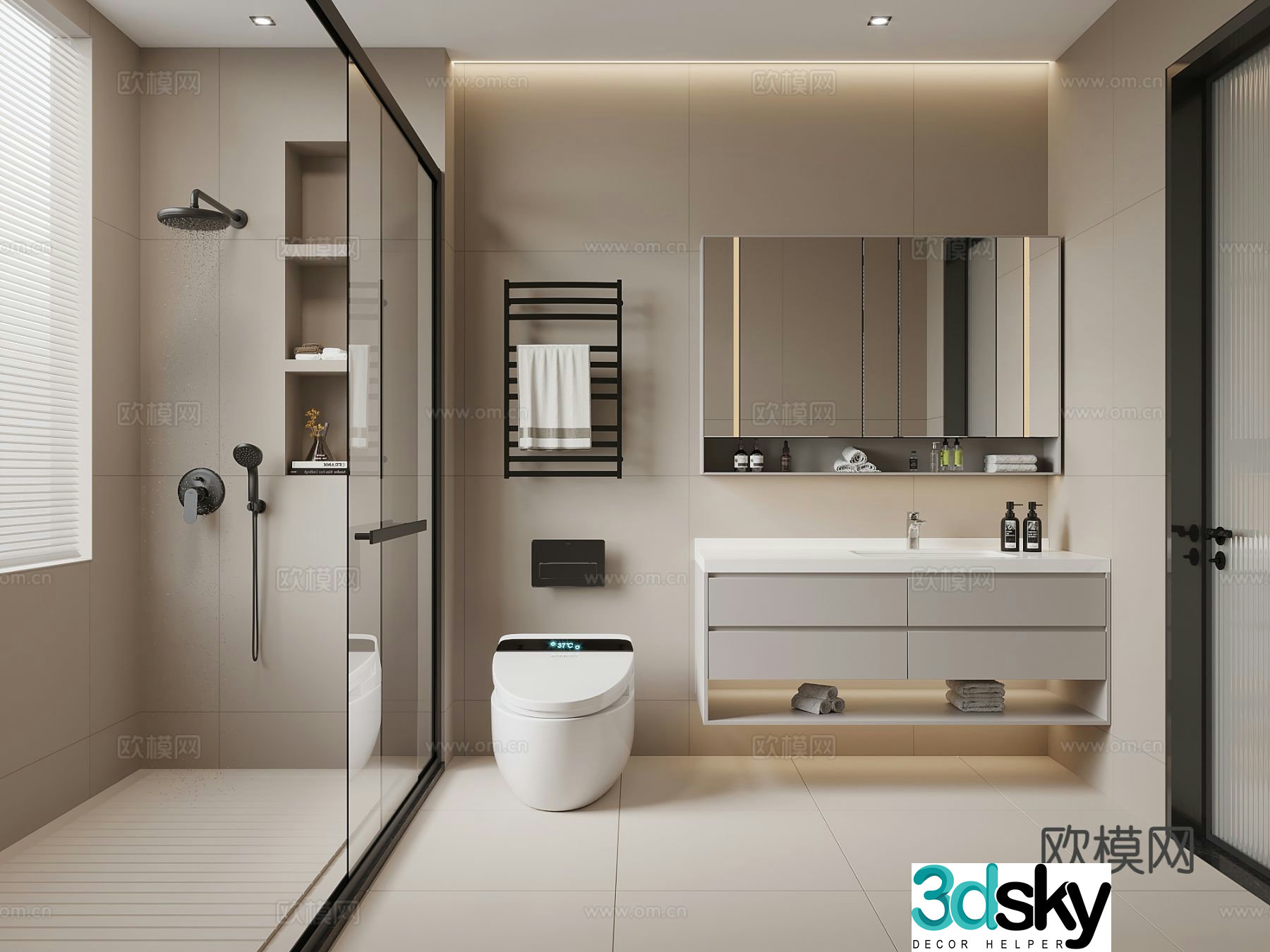 Modern bathroom bathroom 3d model