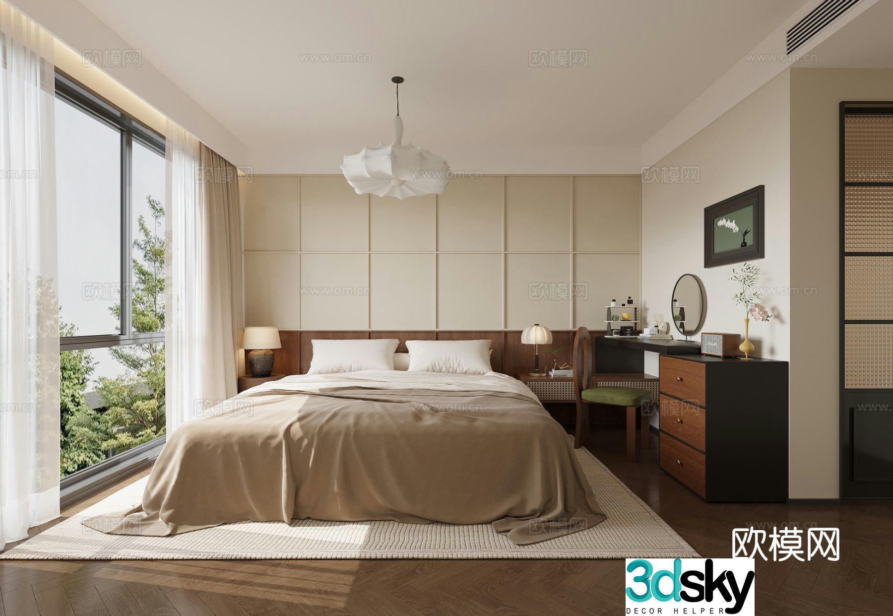Medieval style bedroom master bedroom 3d model