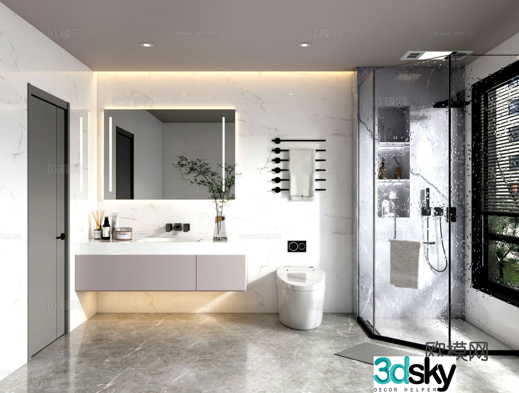 Modern bathroom bathroom 3d model
