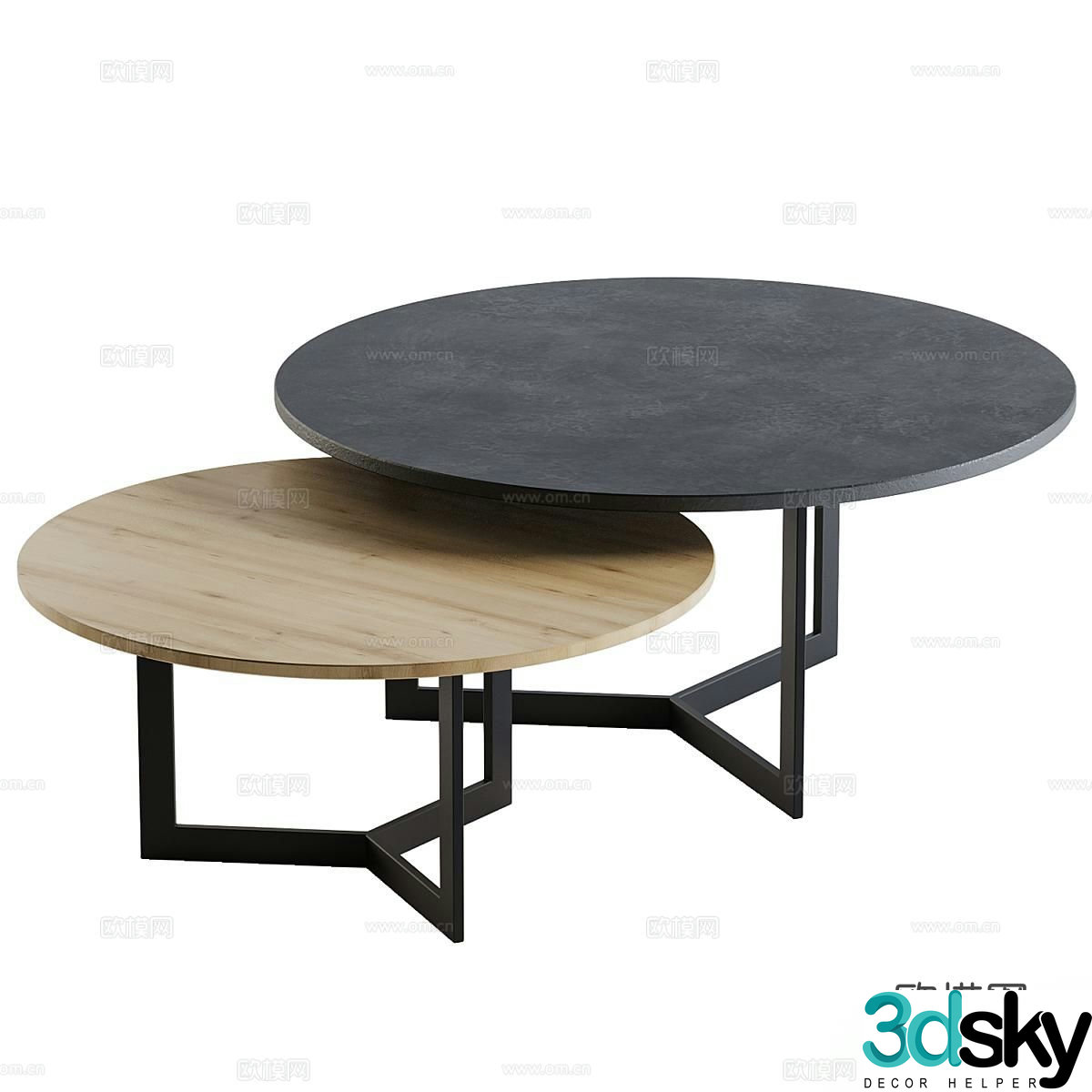 TREKU wabi-sabi coffee table mother-and-child coffee table 3D model