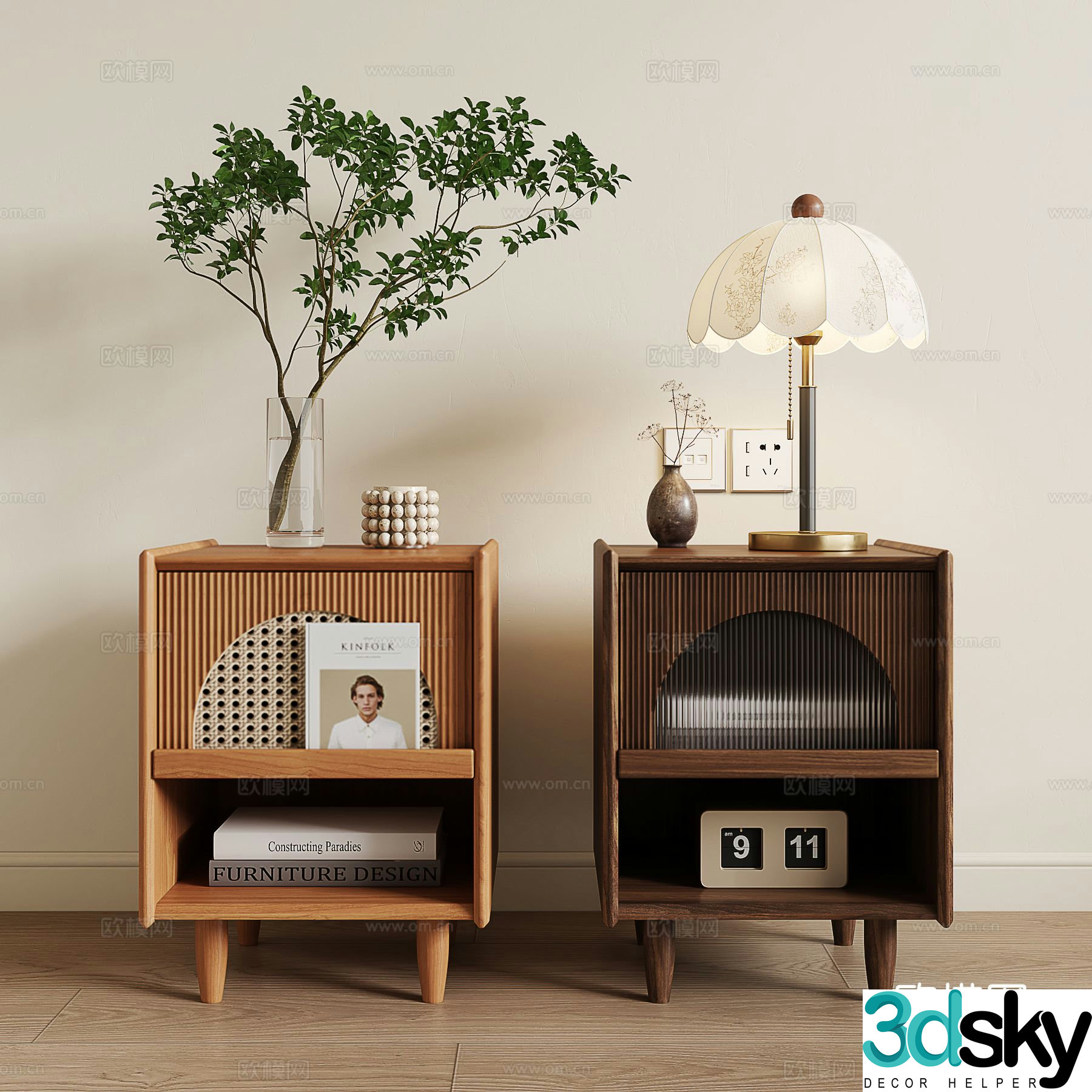 wabi-sabi bedside table 3d model
