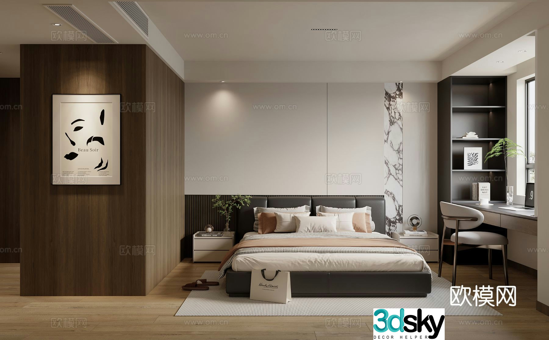 Italian style bedroom second bedroom 3d model