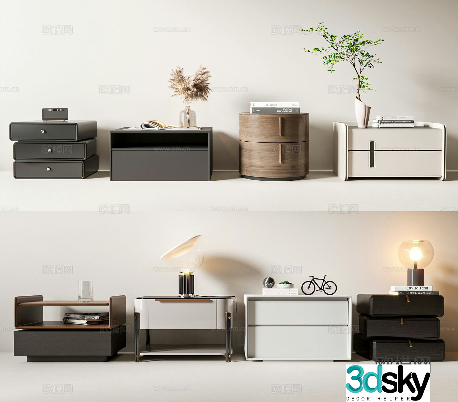Modern bedside table 3d model