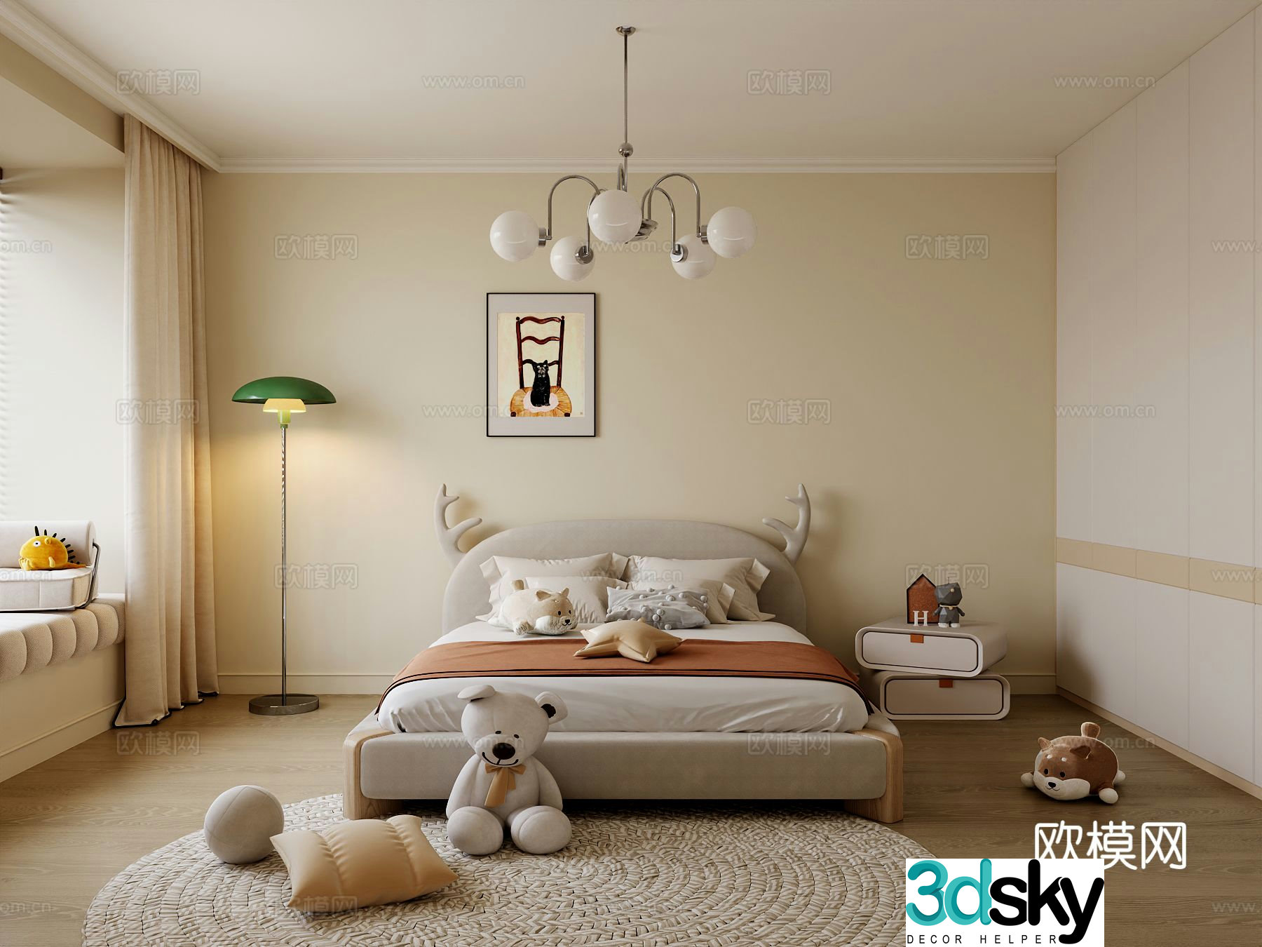 Modern children’s room children’s room 3d model
