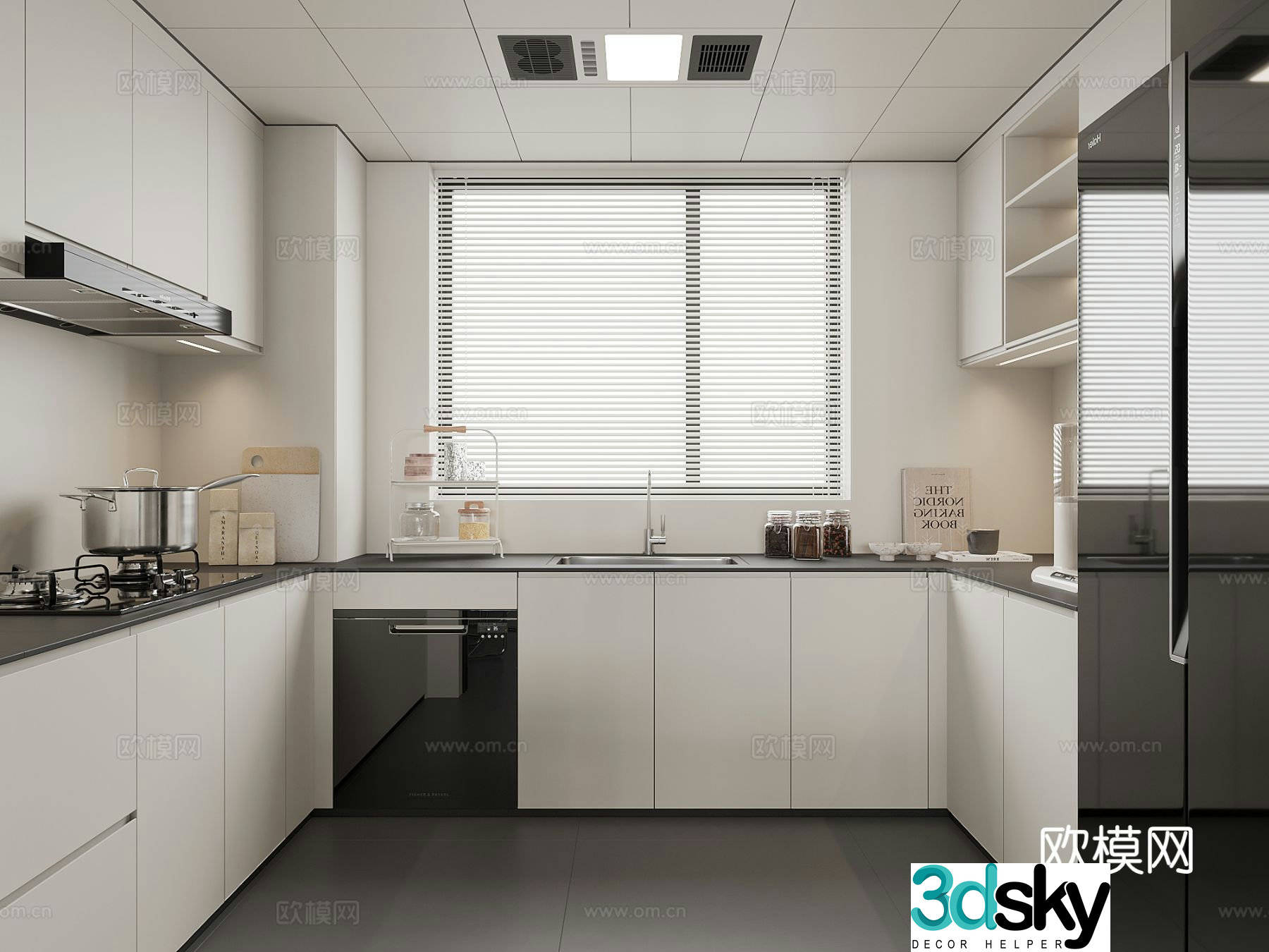 modern kitchen cabinet 3d model