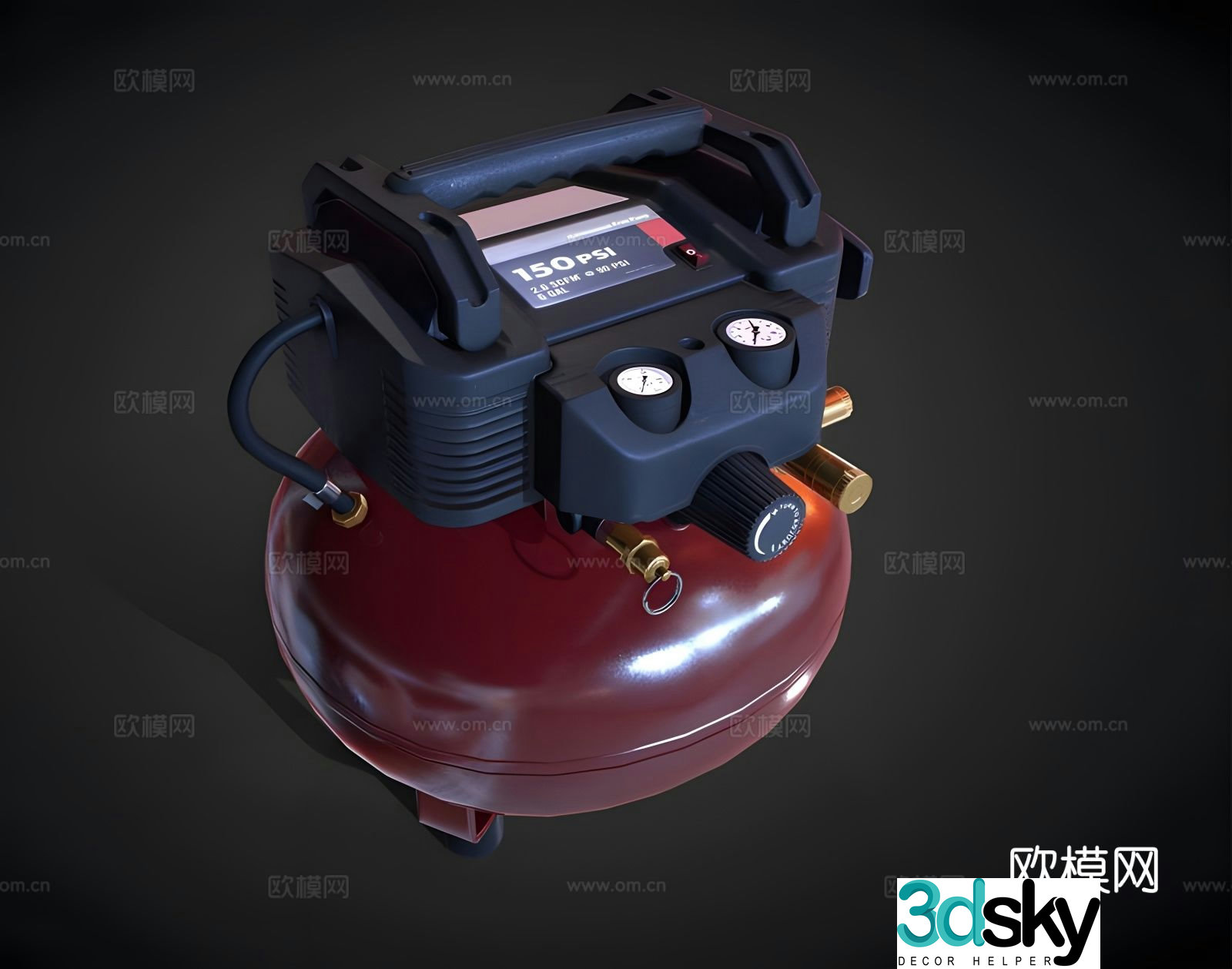 Industrial equipment air compressor 3d model