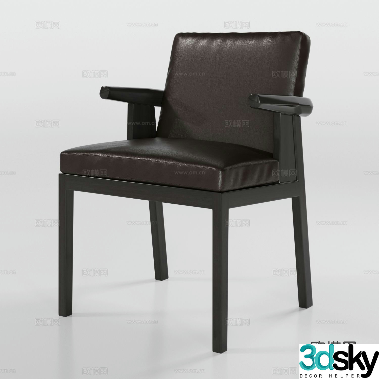 Italian style chair leisure chair 3d model