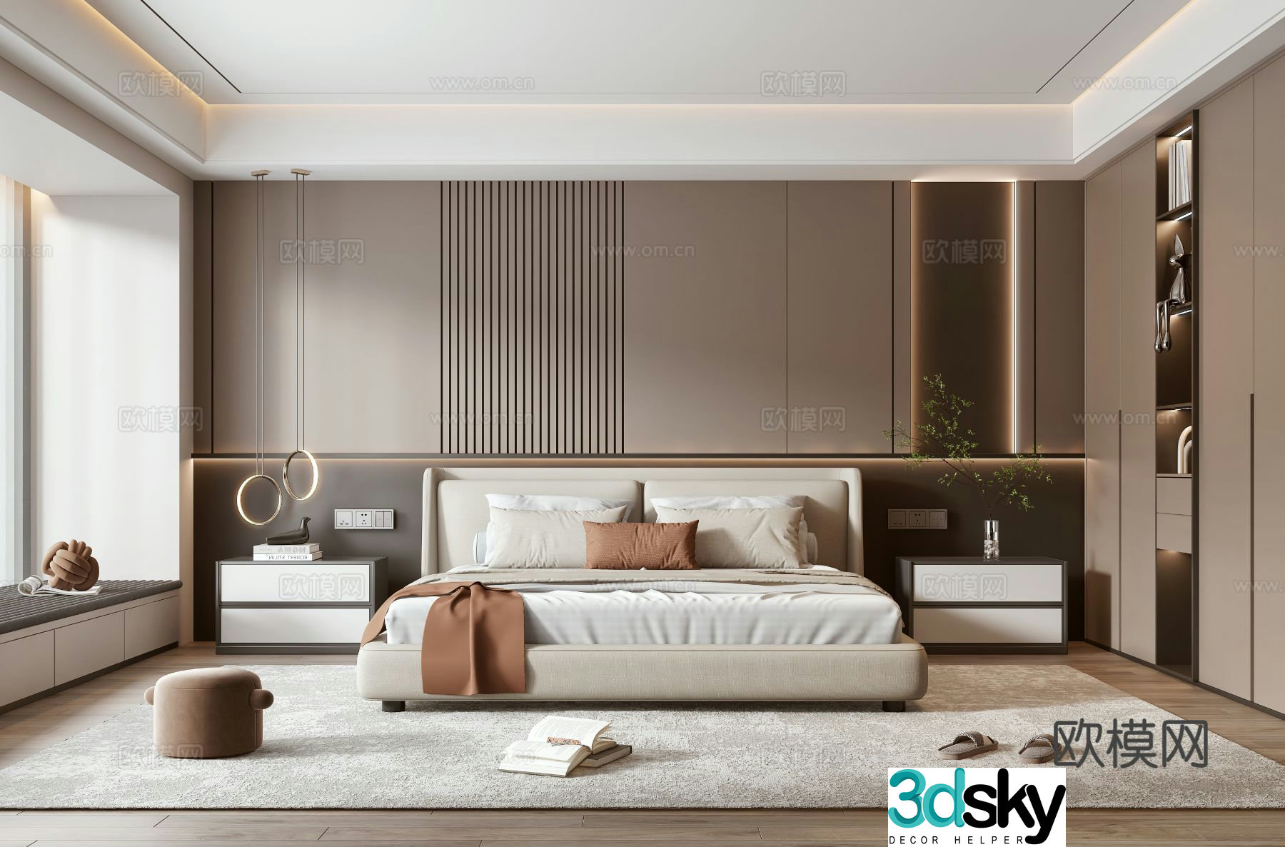 Italian style bedroom master bedroom 3d model