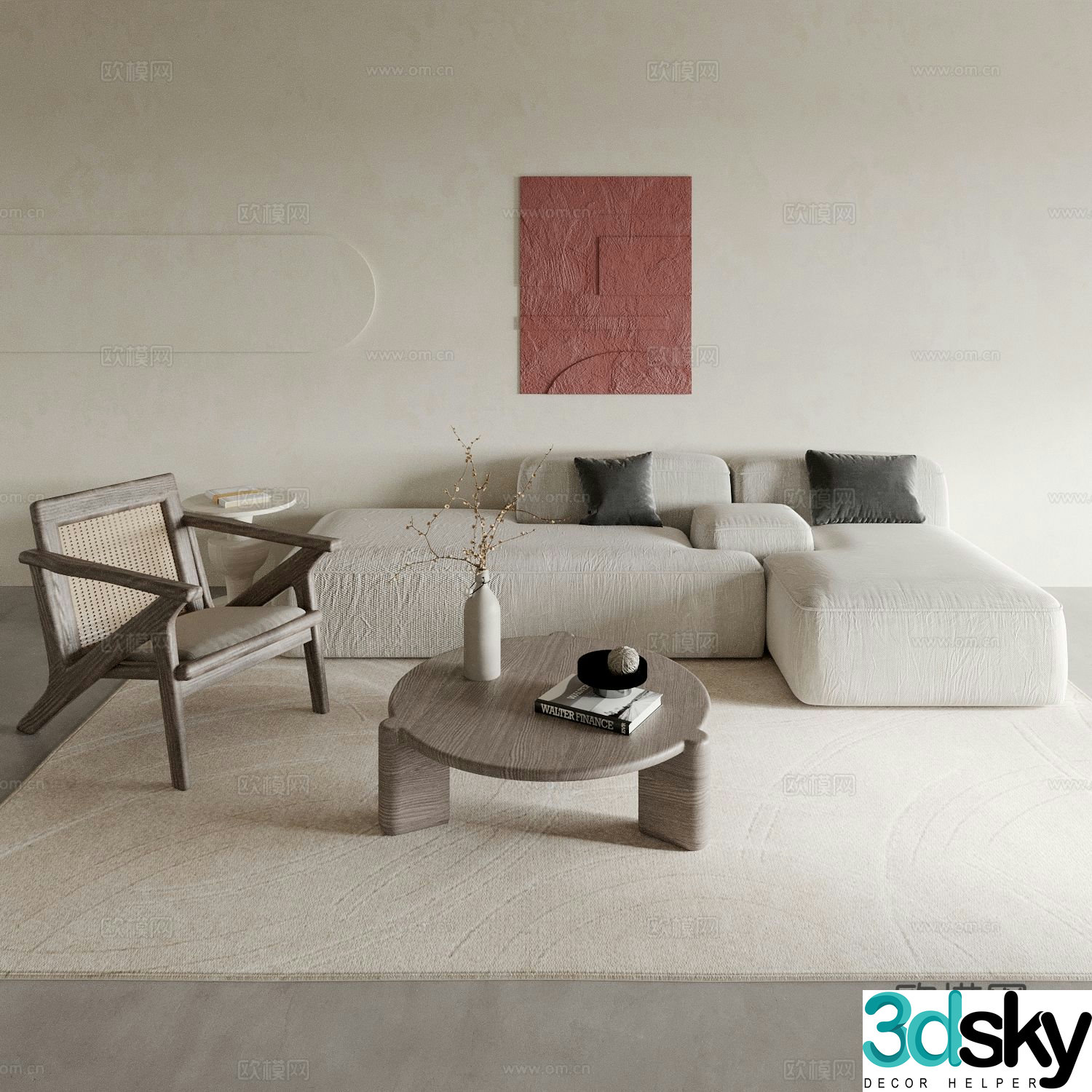 Wabi Sabi modular sofa 3d model