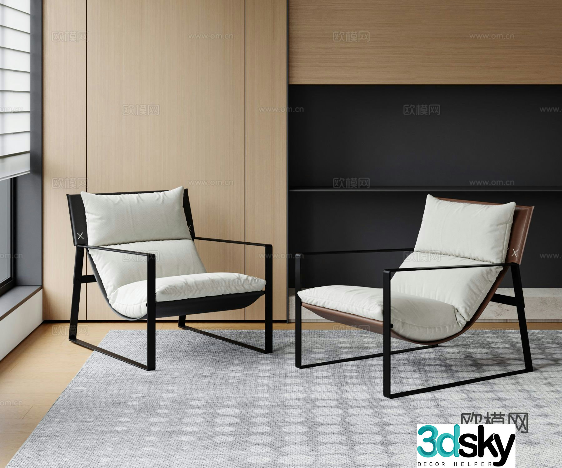 Modern sofa chair leisure chair 3d model