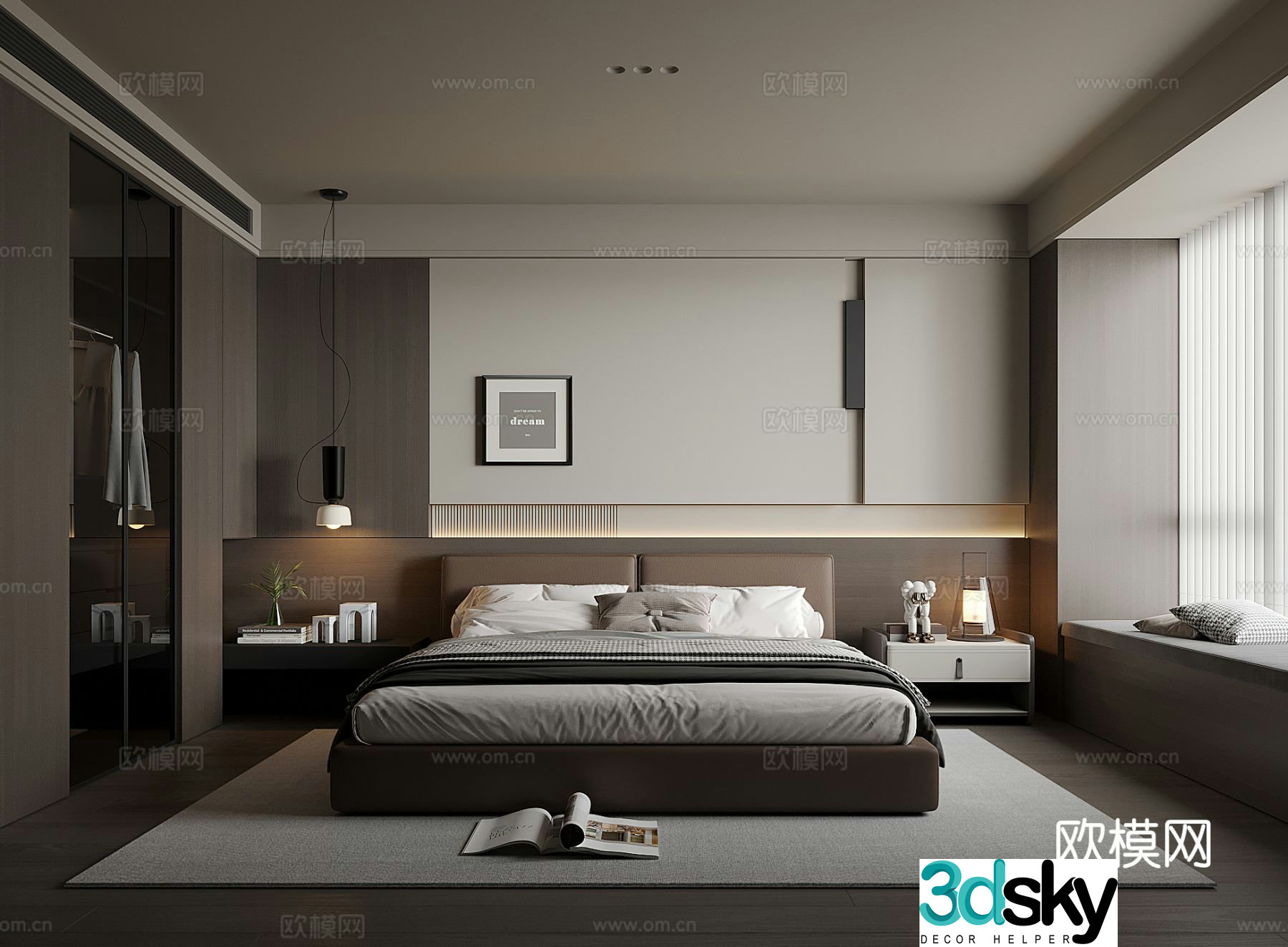 Italian style bedroom master bedroom 3d model