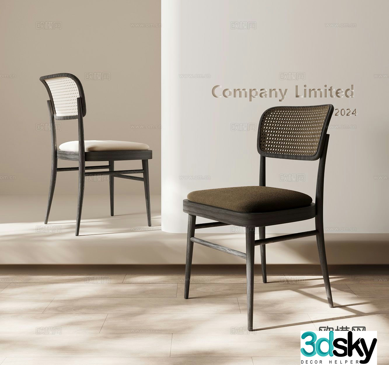 Wabi-sabi chair dining chair 3d model