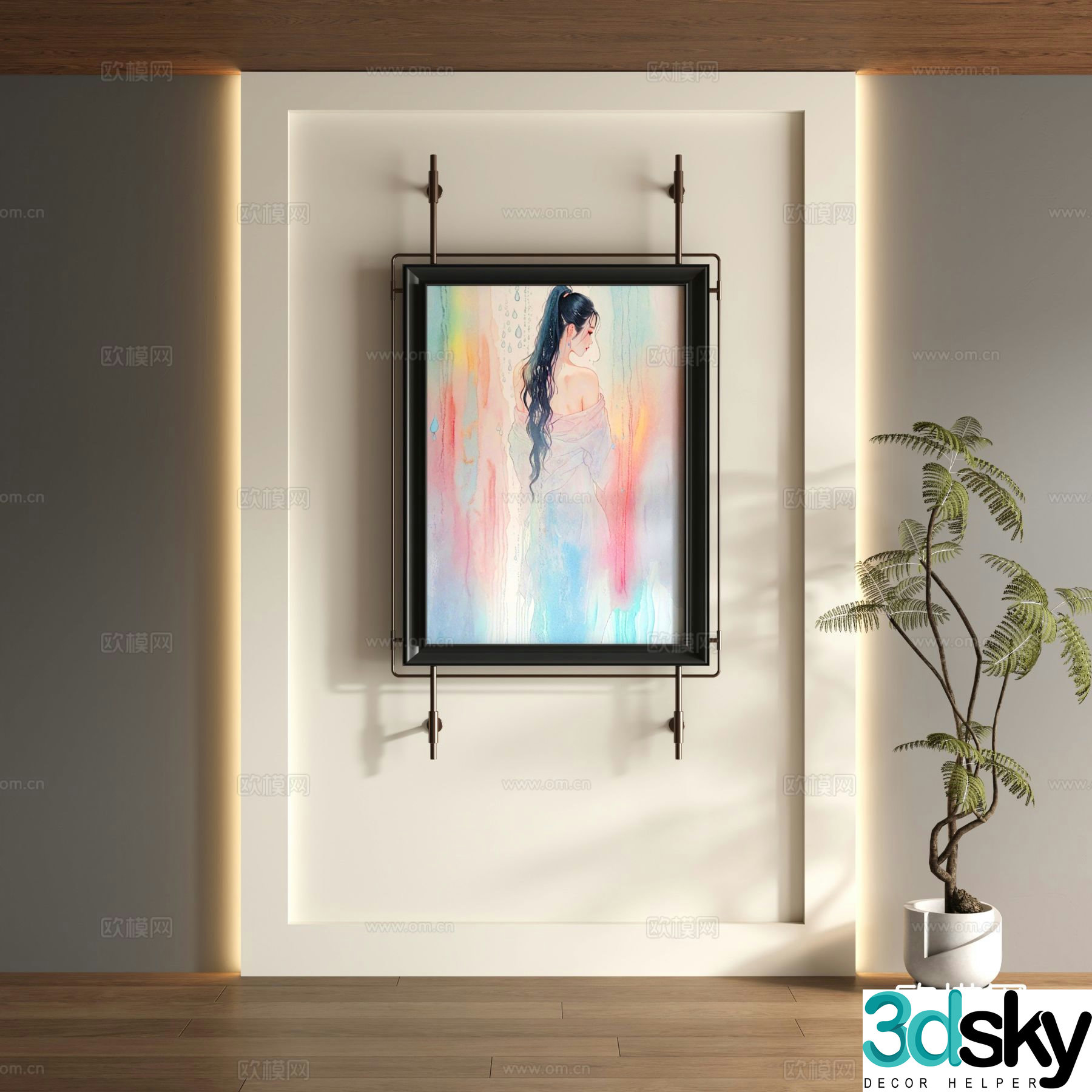 Decorative painting figure painting hanging painting 3D model