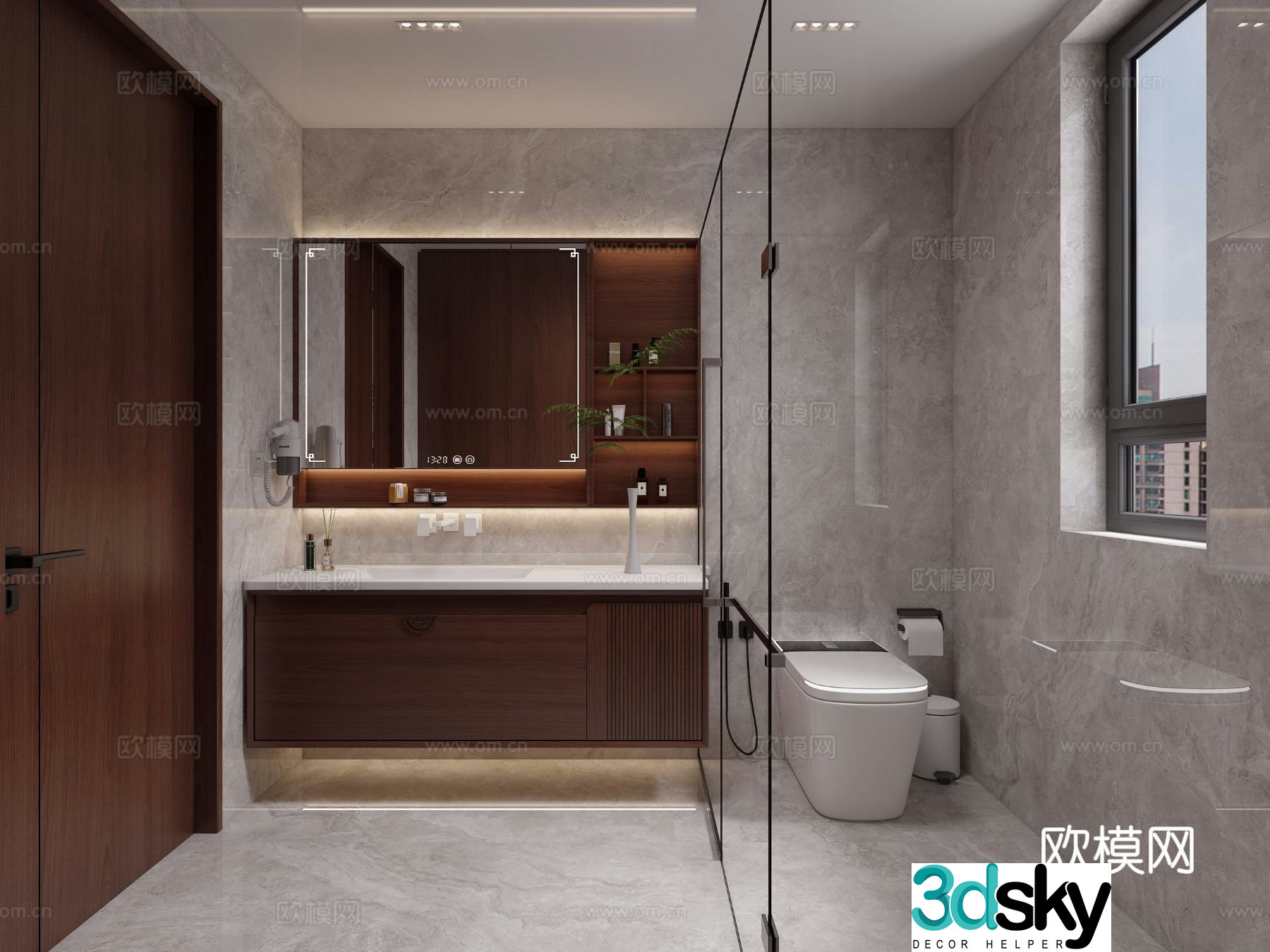 New Chinese style bathroom bathroom 3d model