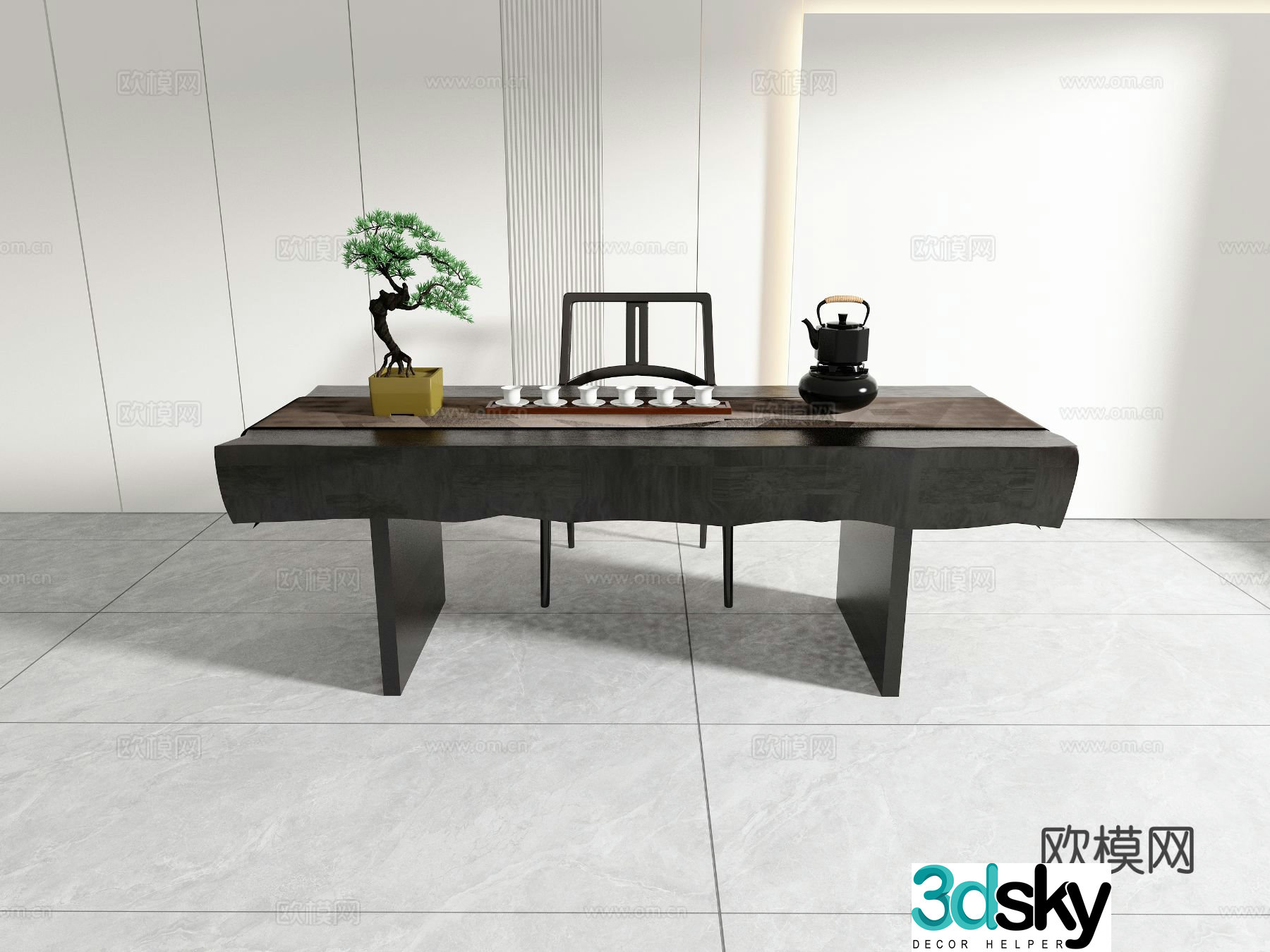 New Chinese style tea table tea table 3d model