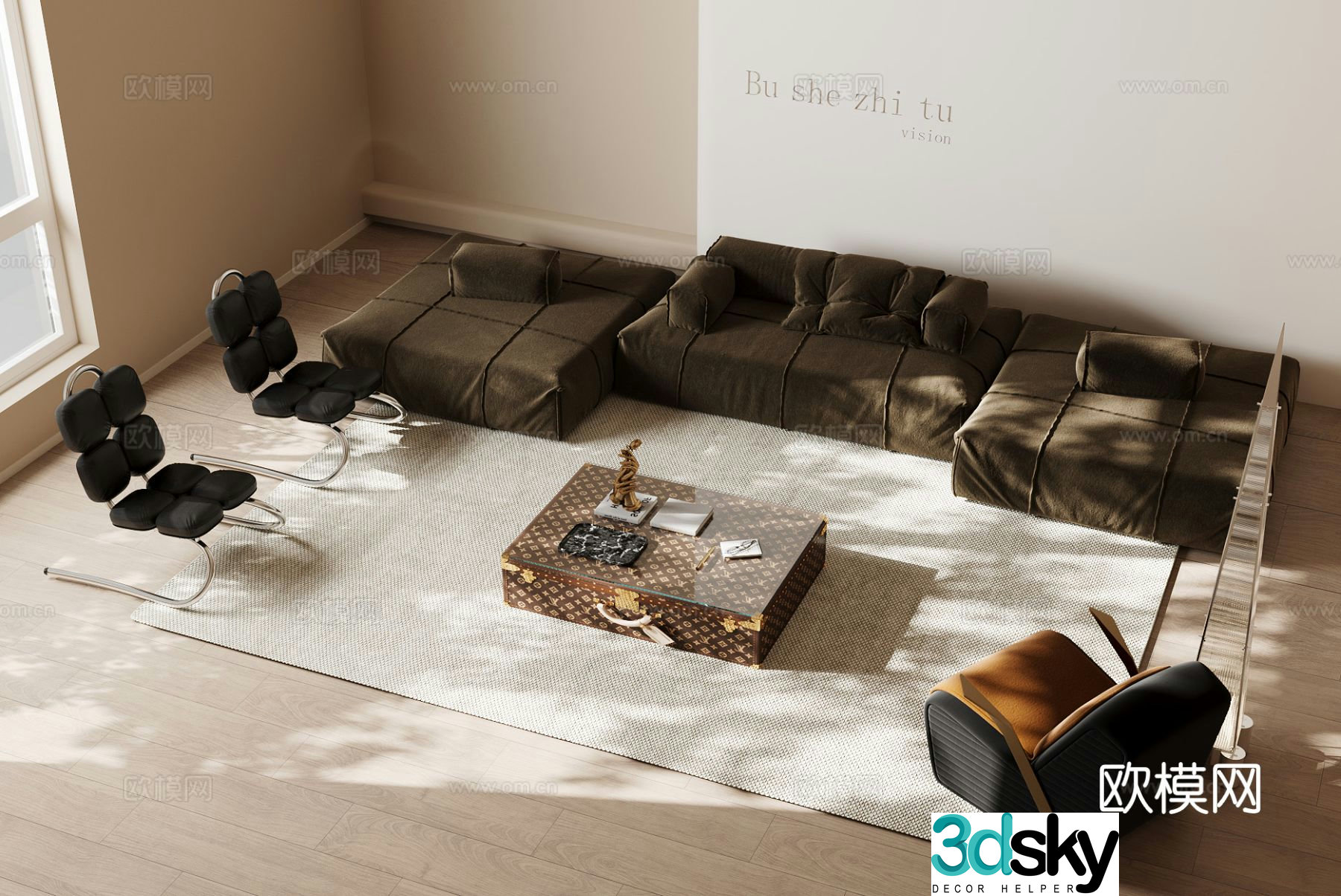 Italian modular sofa 3D model