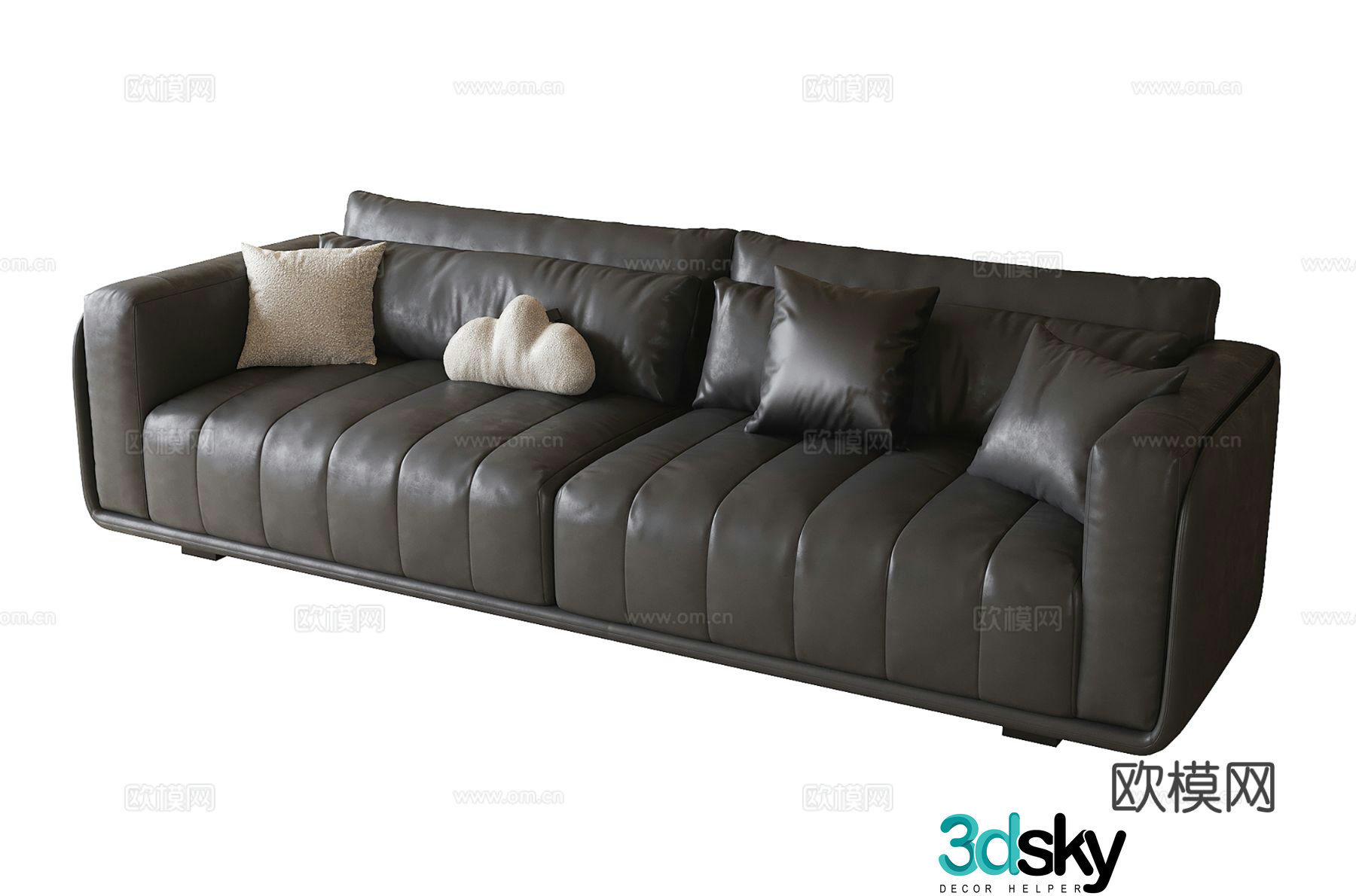 leather sofa loveseat 3d model