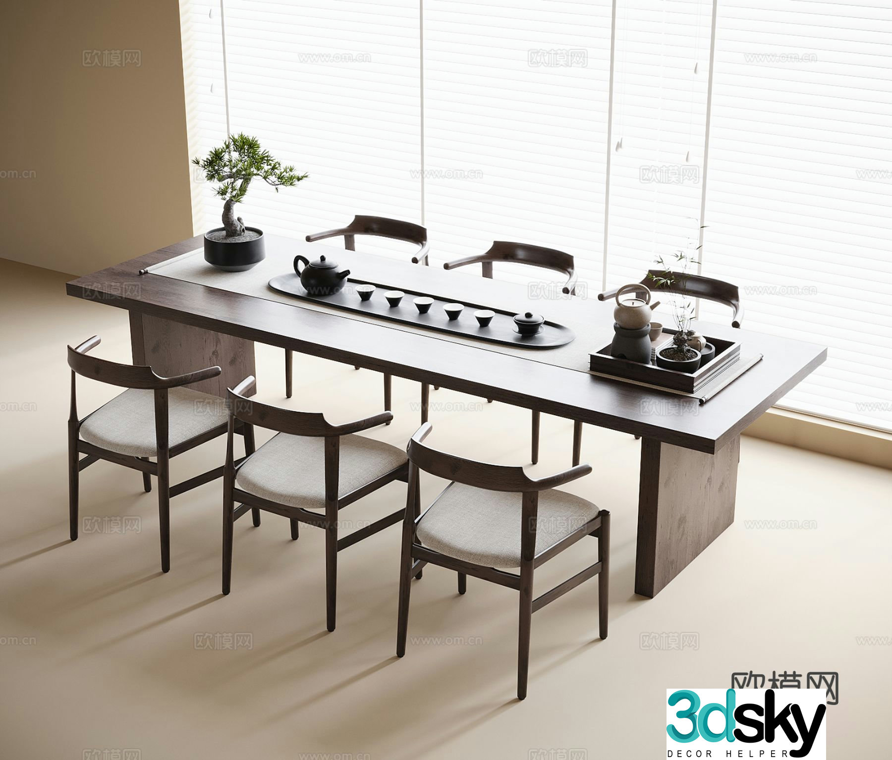 Chinese tea table tea table 3d model