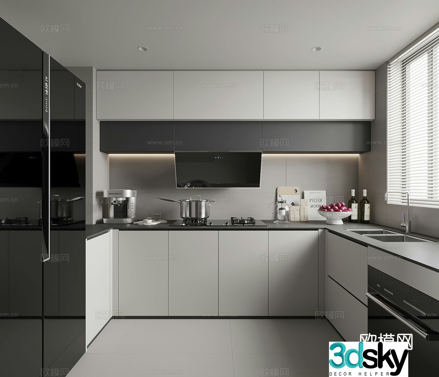modern kitchen cabinet 3d model