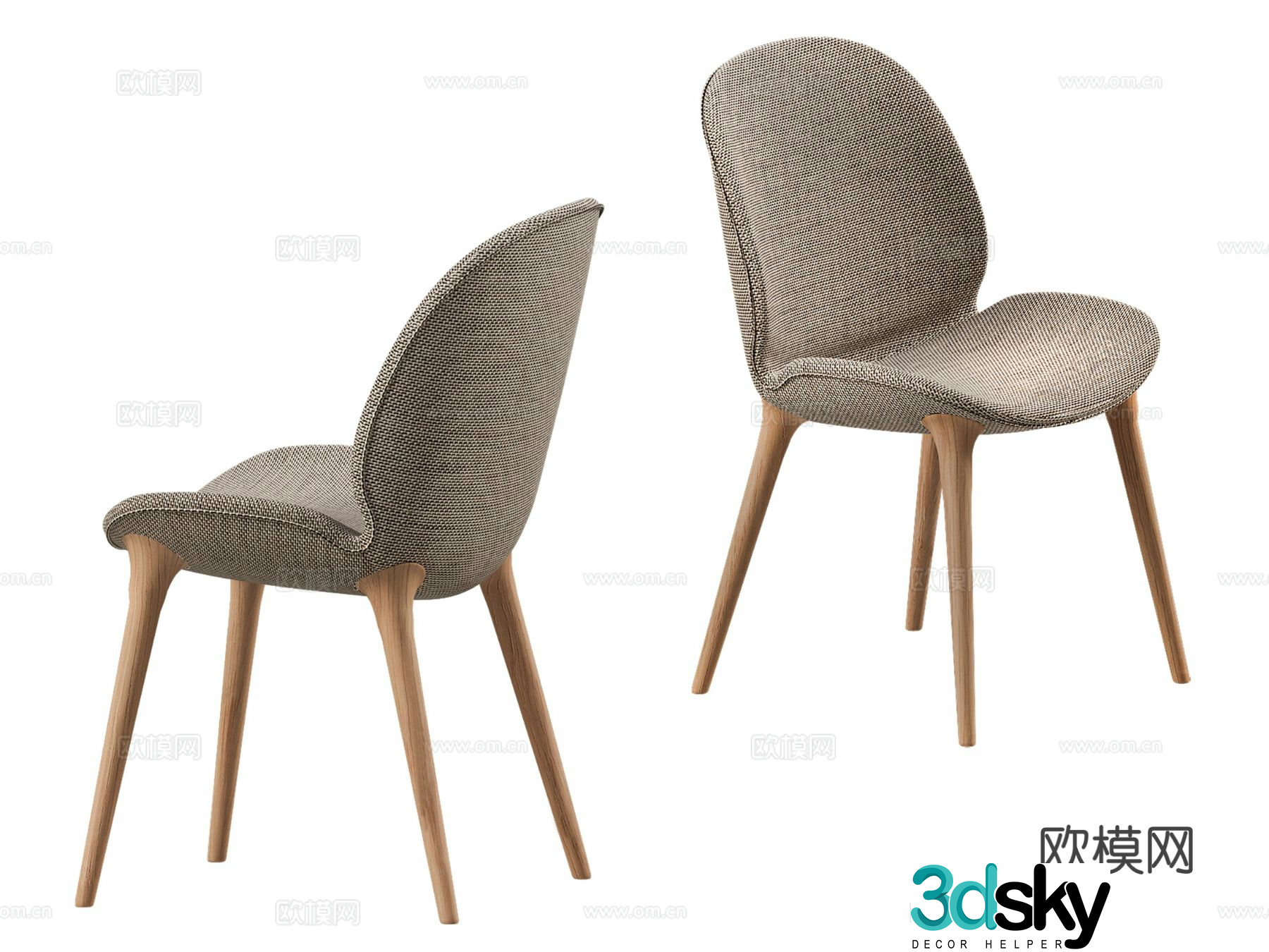 Nordic chair leisure chair 3d model