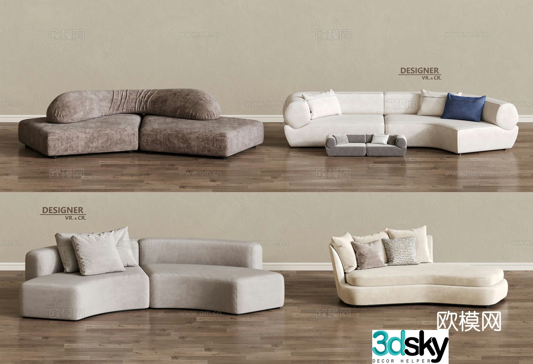 Special shaped sofa curved sofa 3d model