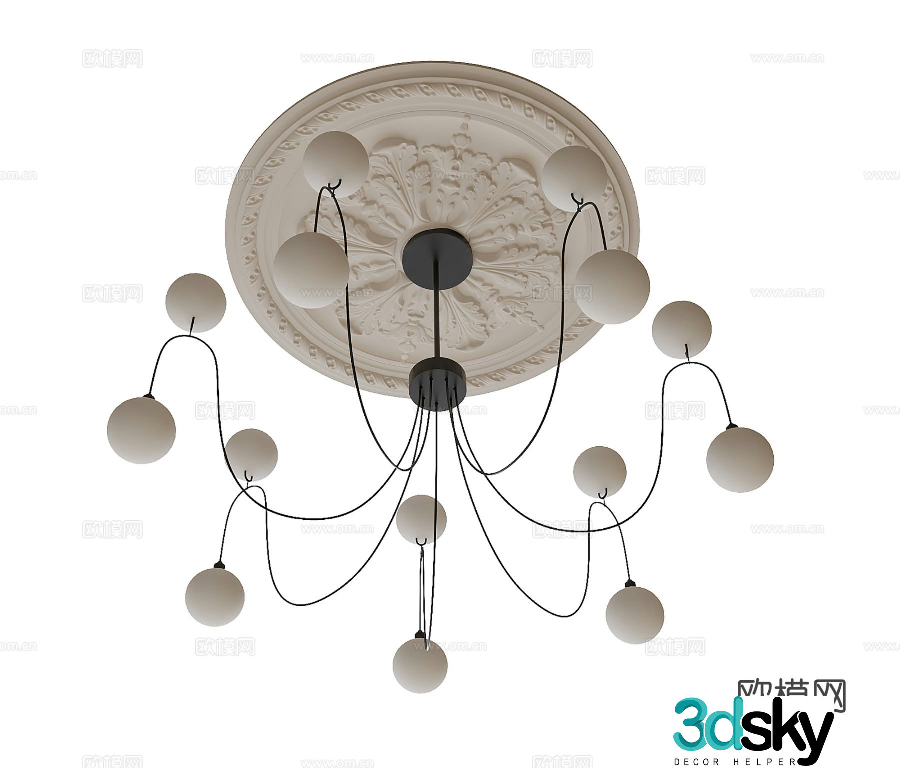 French chandelier hall chandelier 3d model