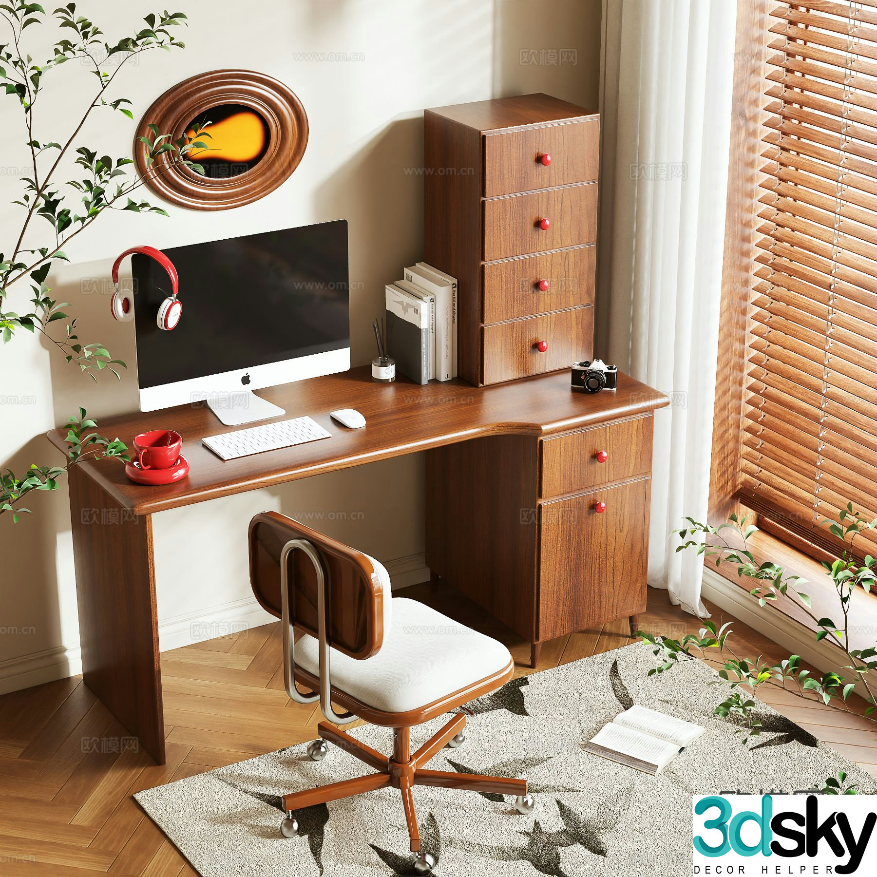 Medieval style desk 3d model