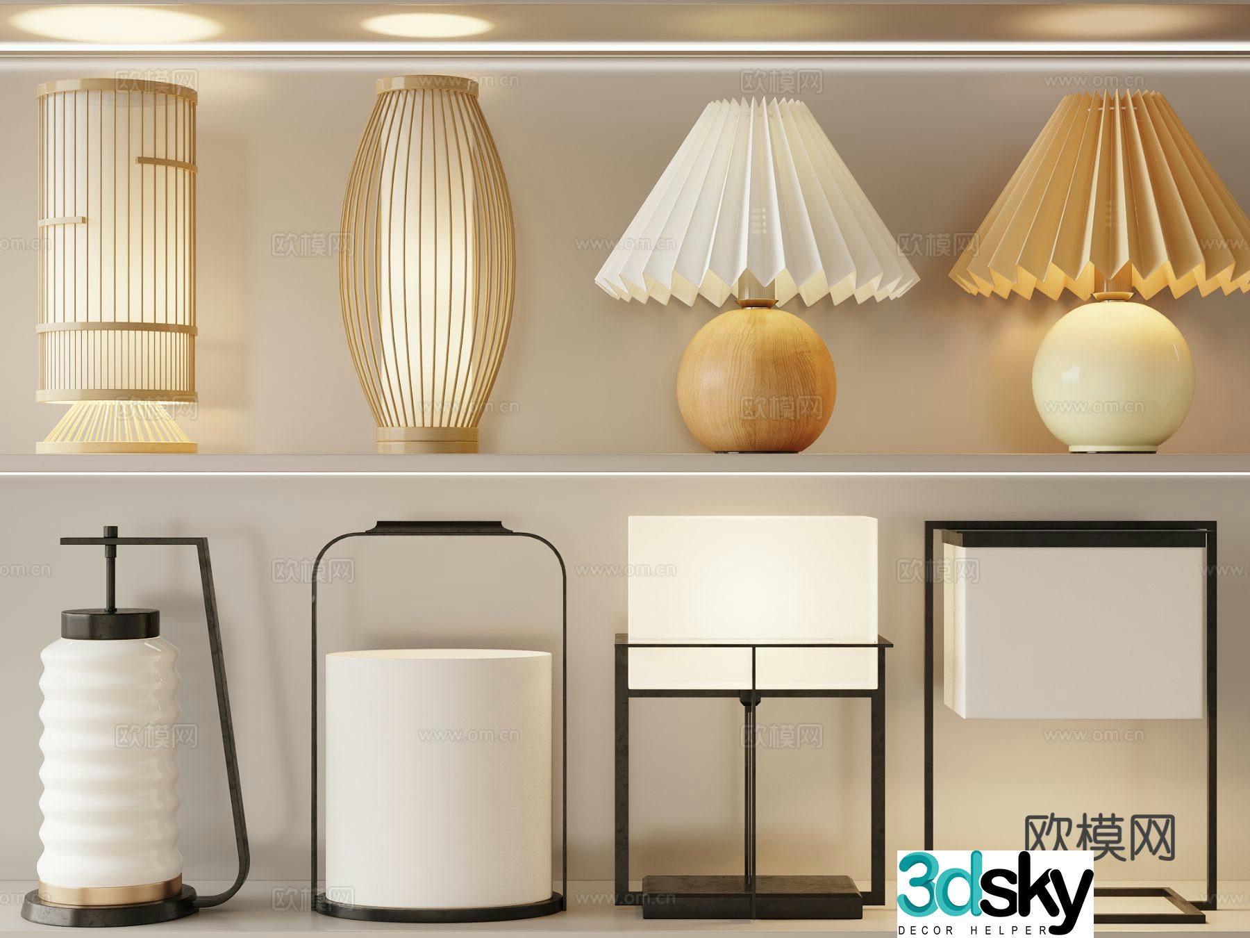 Wabi Sabi Table Lamp Art Table Lamp Mushroom Lamp 3D Model