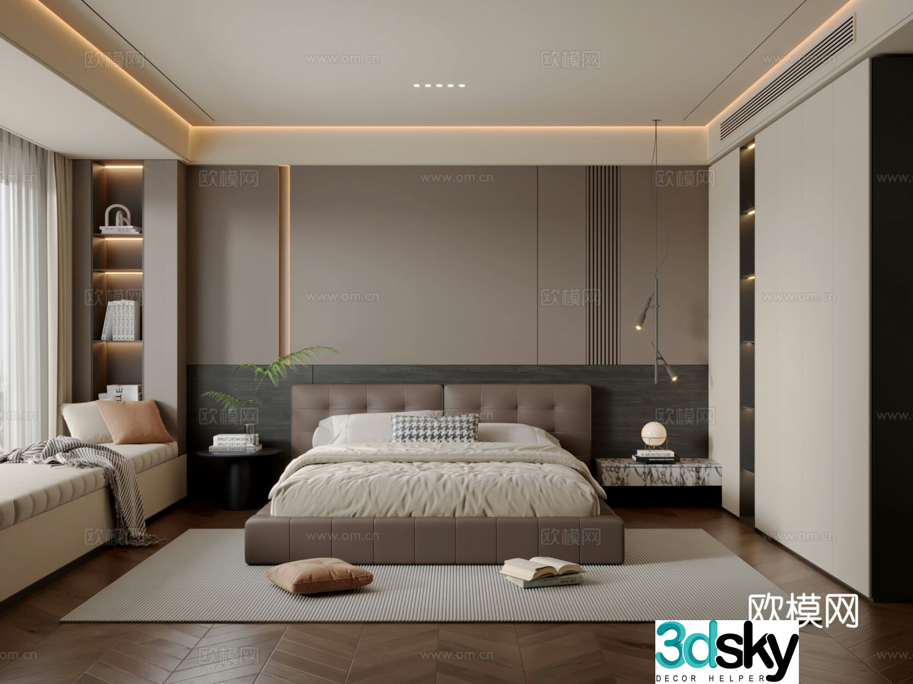 Italian style bedroom master bedroom 3d model