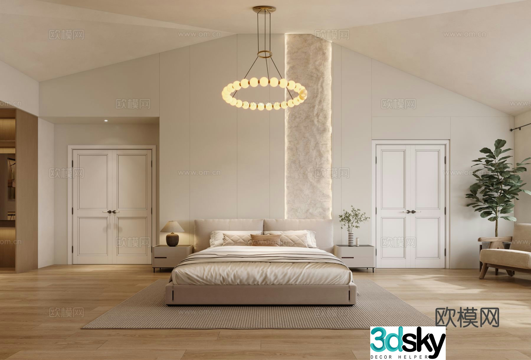 Wabi Sabi bedroom master bedroom 3d model