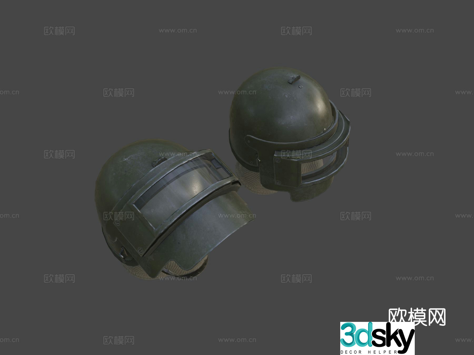 heavy helmet safety helmet pilot helmet 3d model