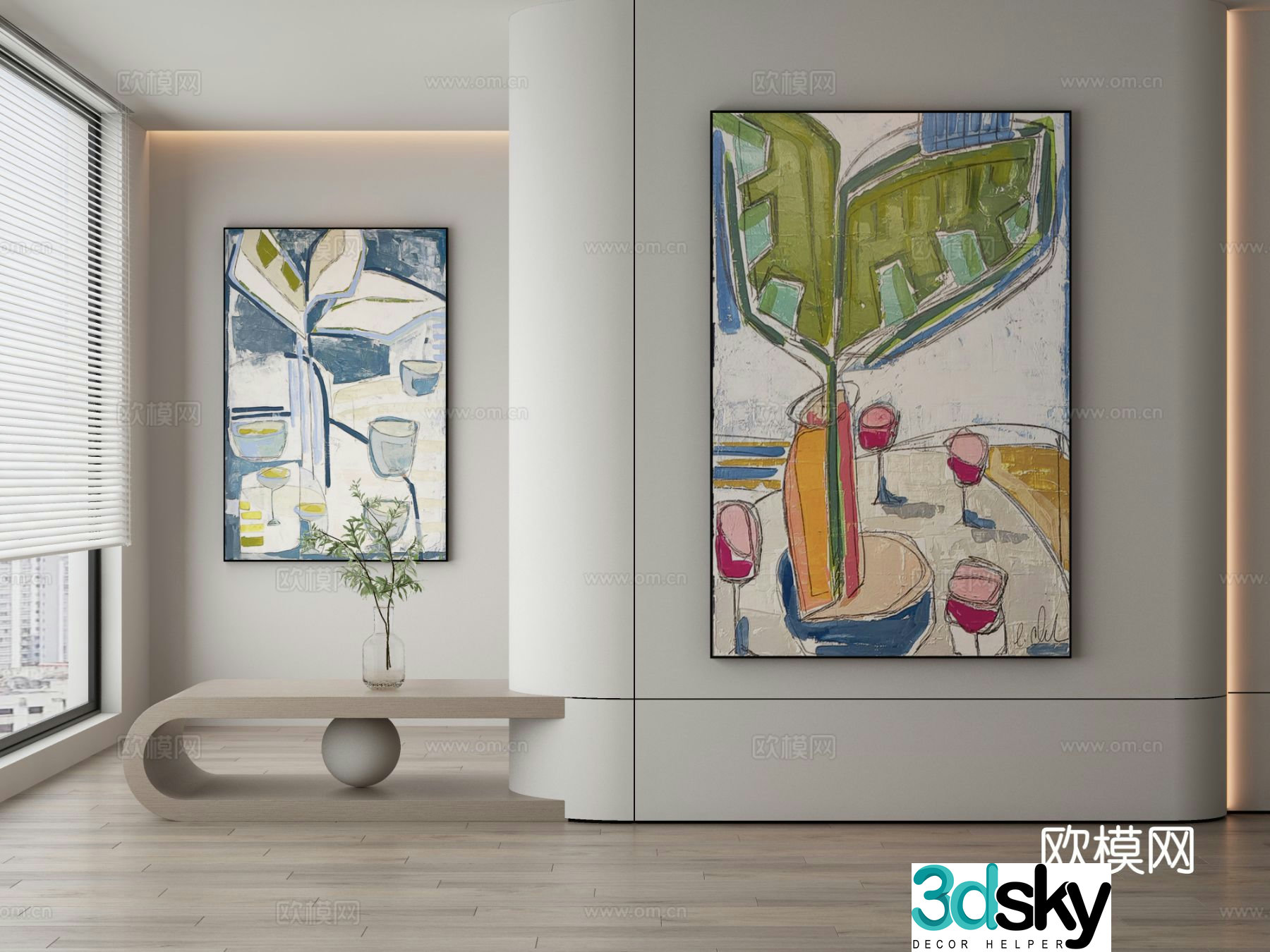 Decorative painting oil painting hanging painting 3d model