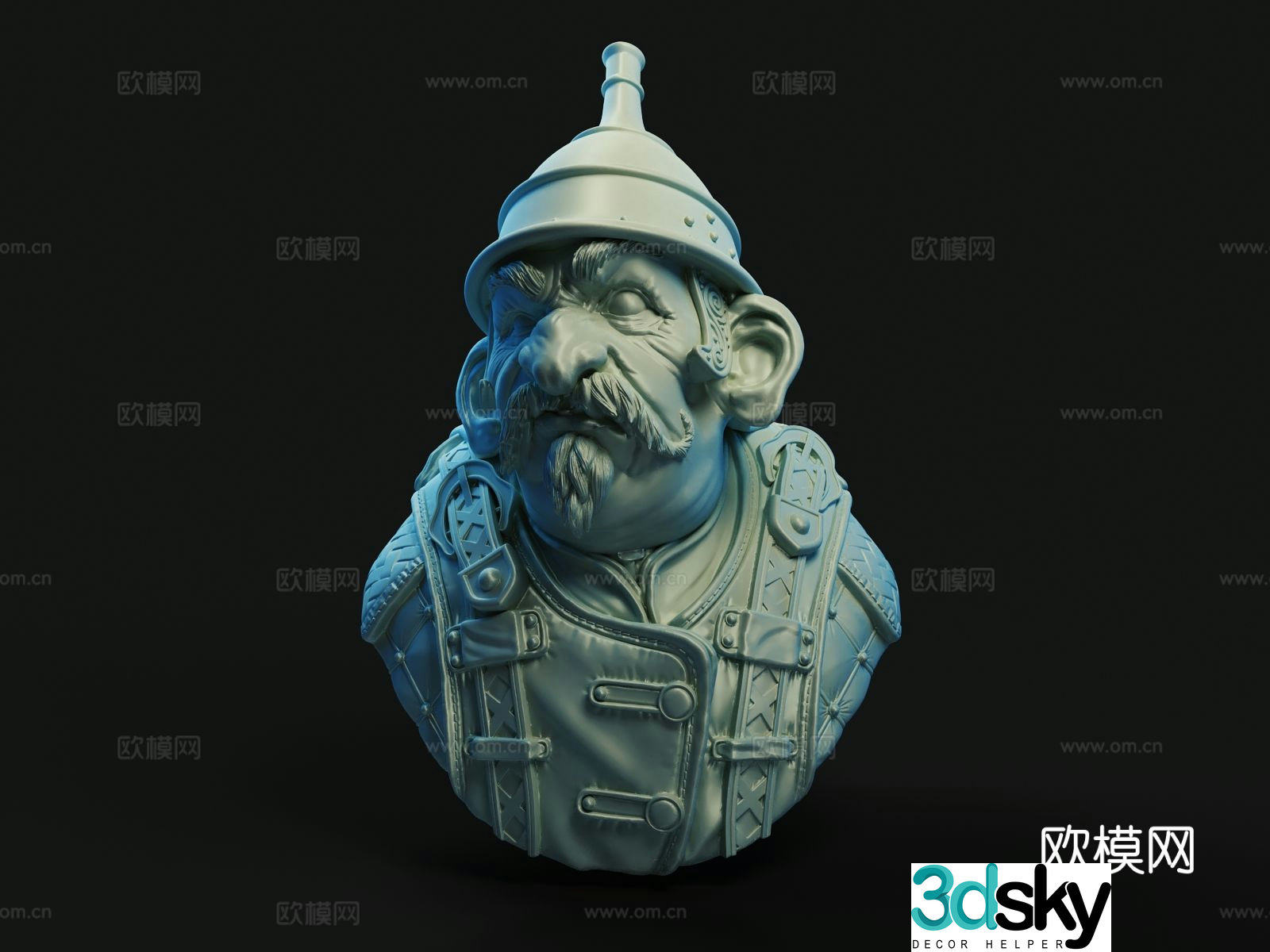 European sculpture ancient soldier head 3D model