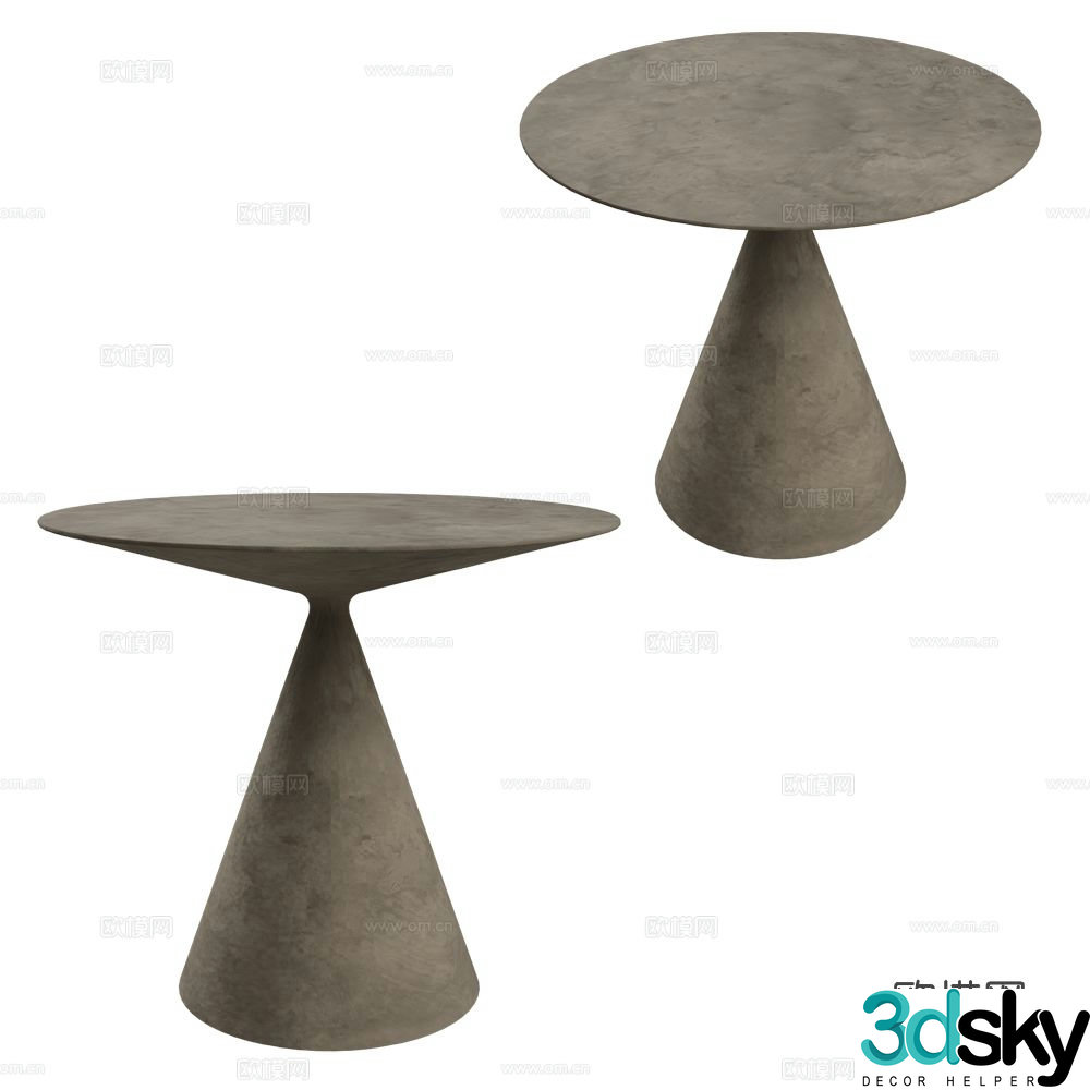 Desalto wabi-sabi corner table round table side table 3D model