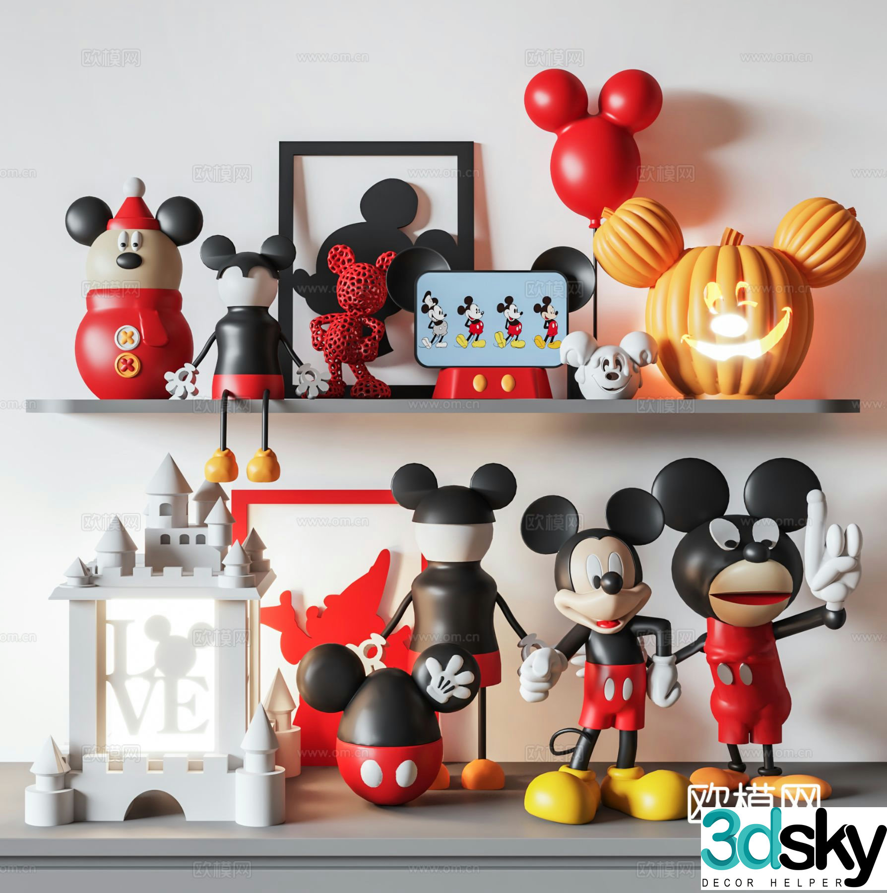 Mickey Mouse trendy toy sculpture doll cartoon ornament 3d model