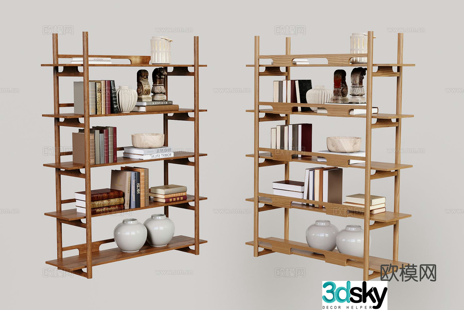 wabi-sabi bookcase bookshelf 3d model