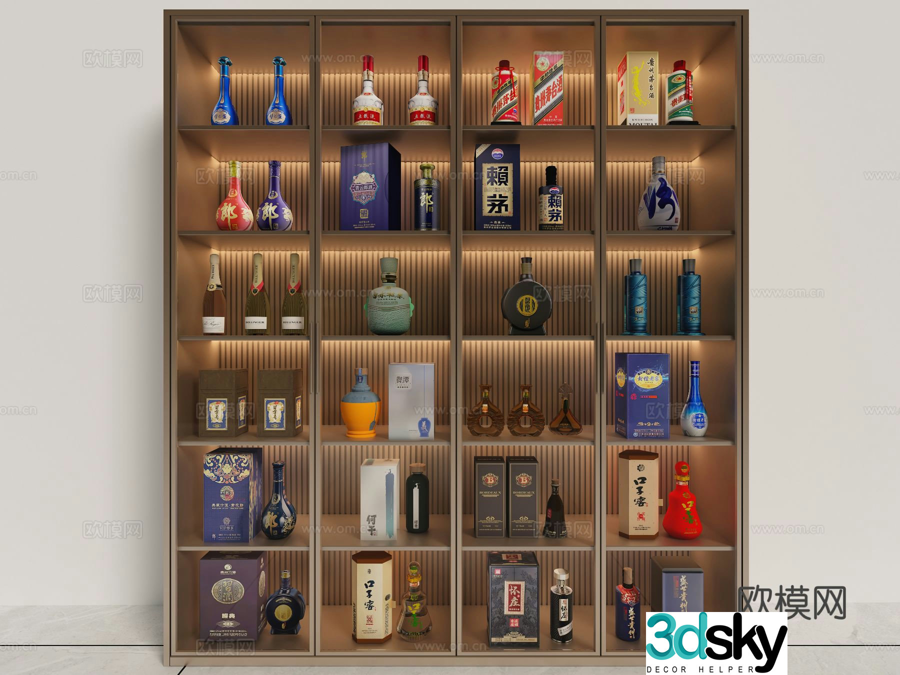 Glass wine cabinet Liquor wine cabinet 3D model