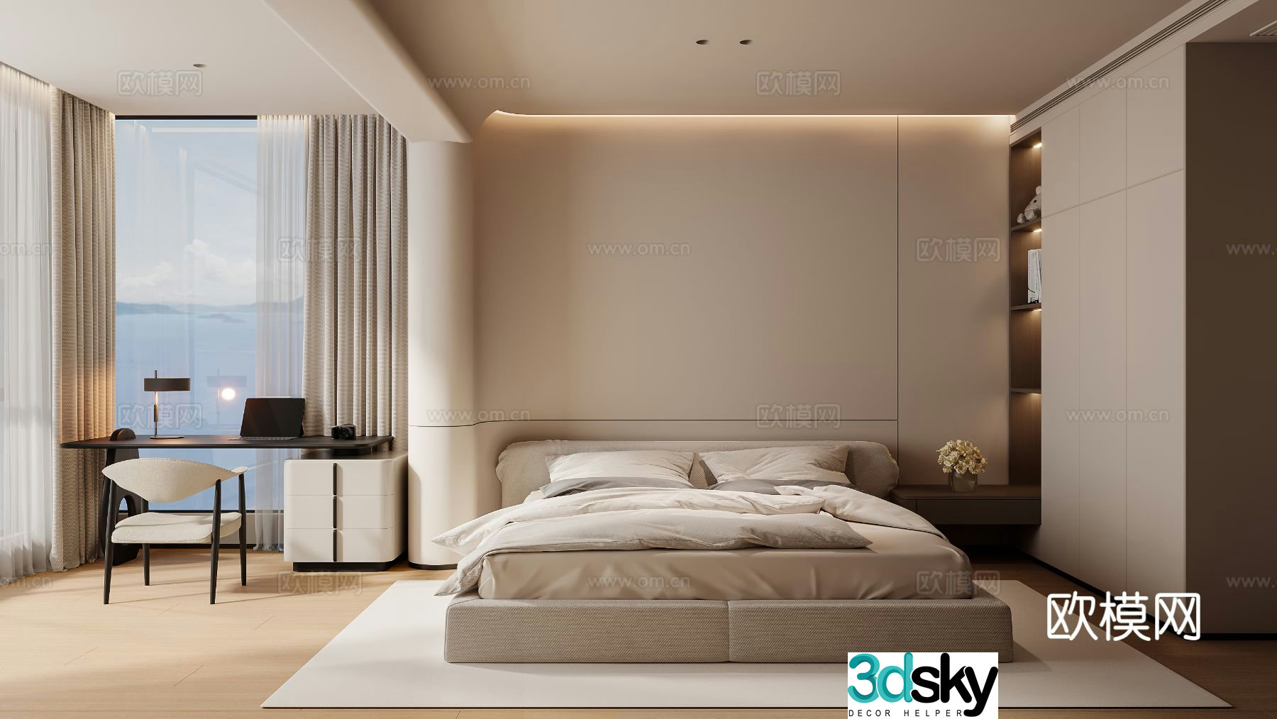 Modern bedroom second bedroom 3d model