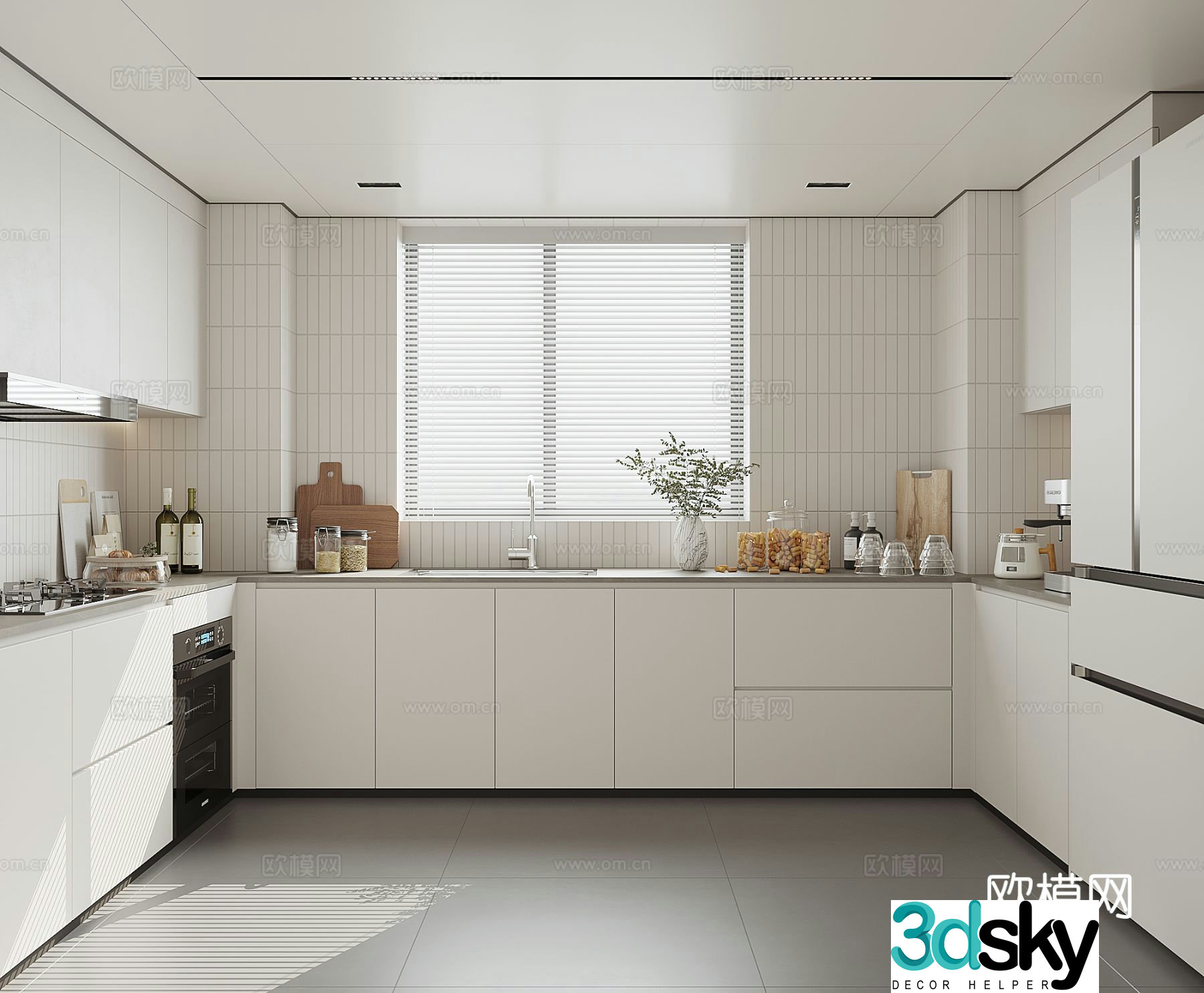 modern kitchen cabinet 3d model