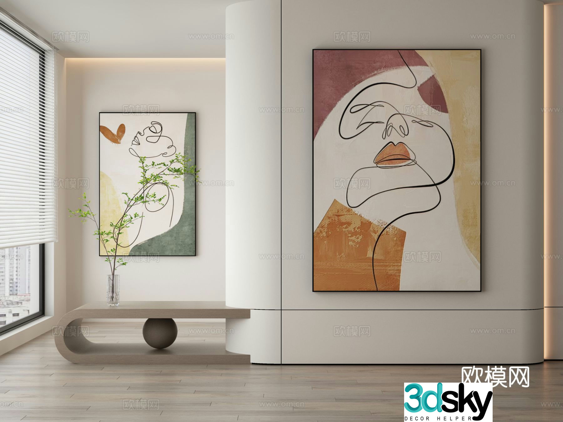 Decorative painting art painting hanging painting 3d model