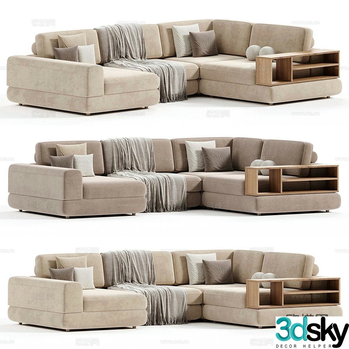 Multi-person sofa corner sofa 3d model
