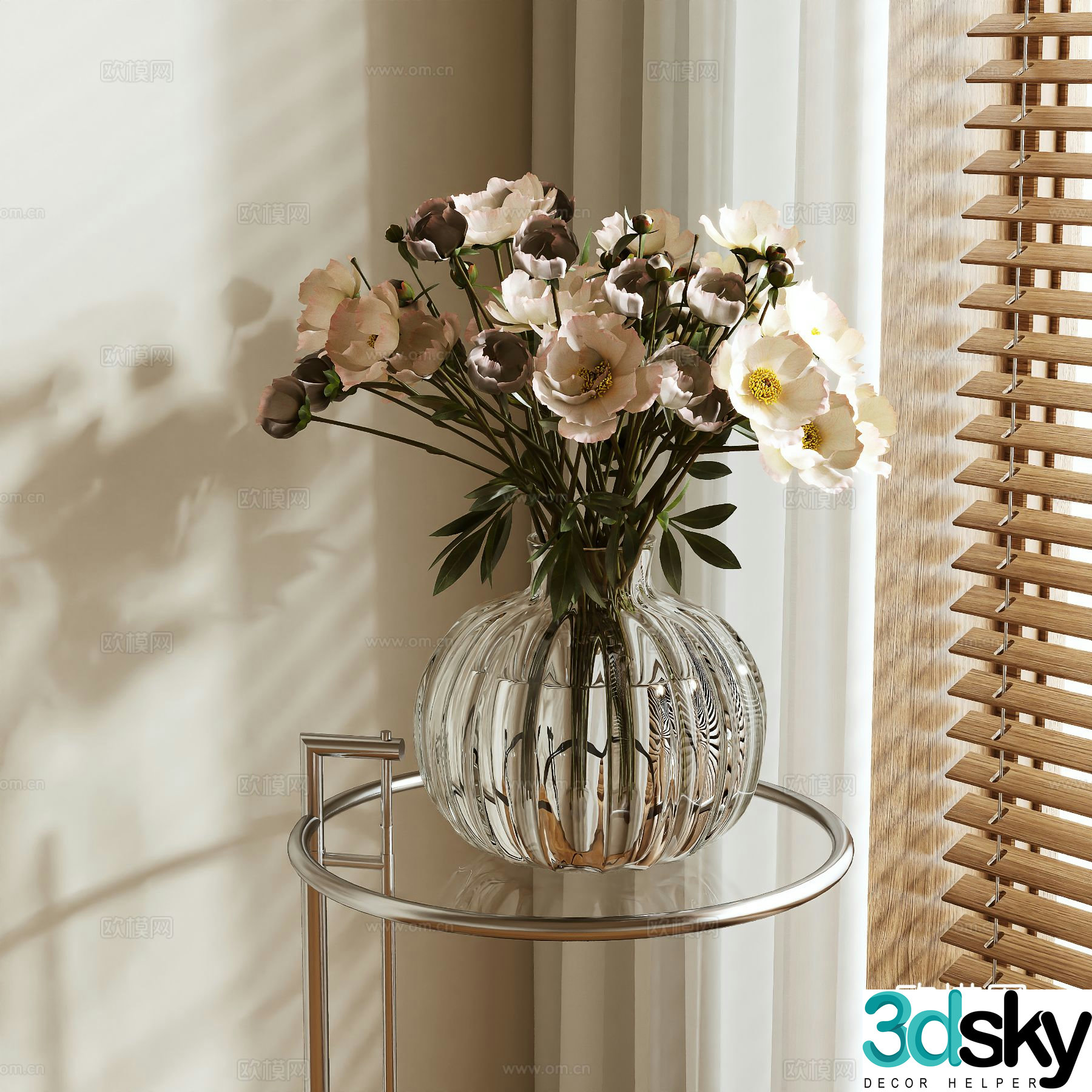 vase floral arrangement flower arrangement flowers 3d model
