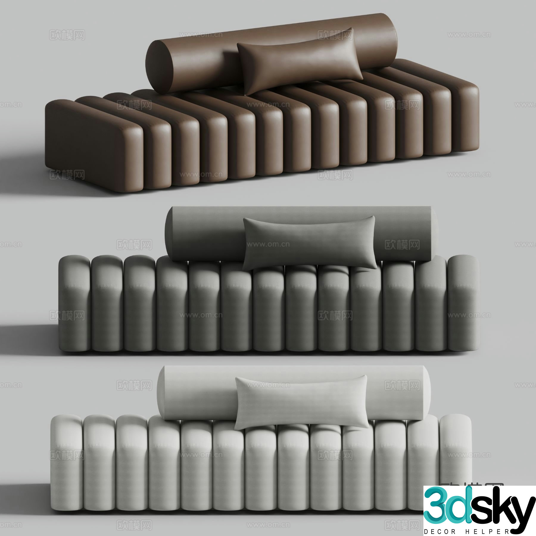 Modern footrest sofa stool 3d model