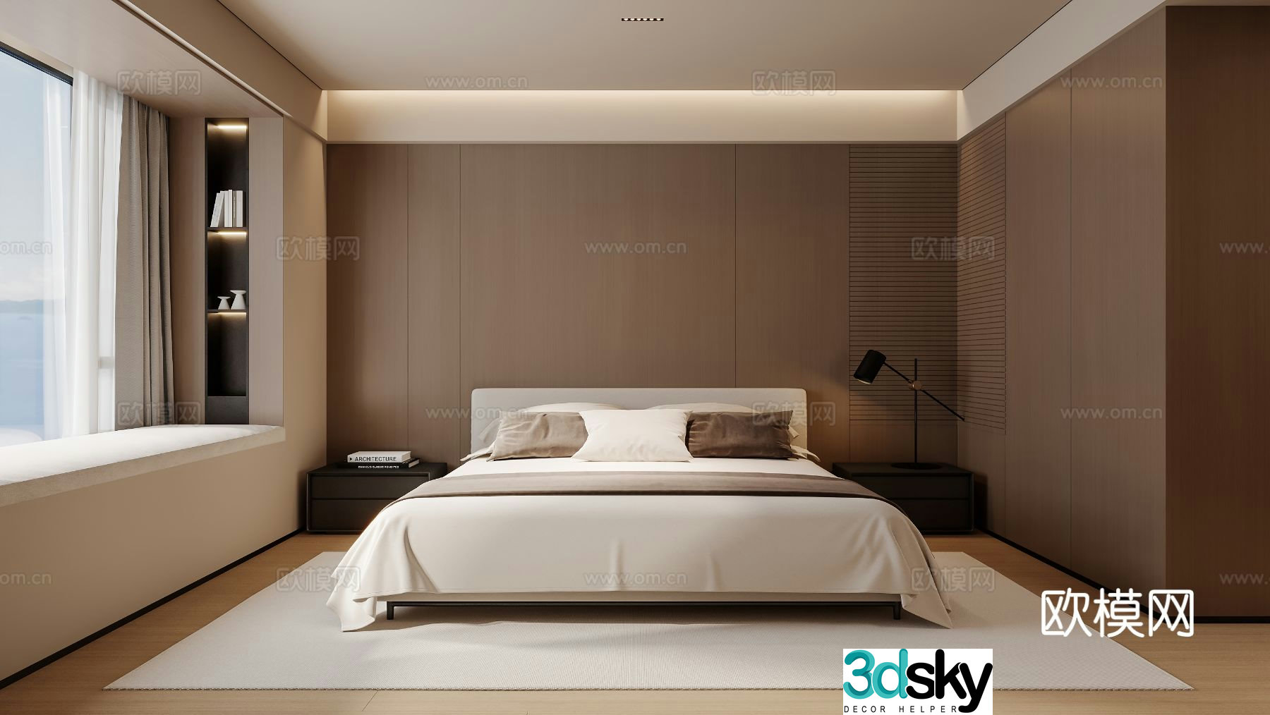 Modern bedroom master bedroom 3d model